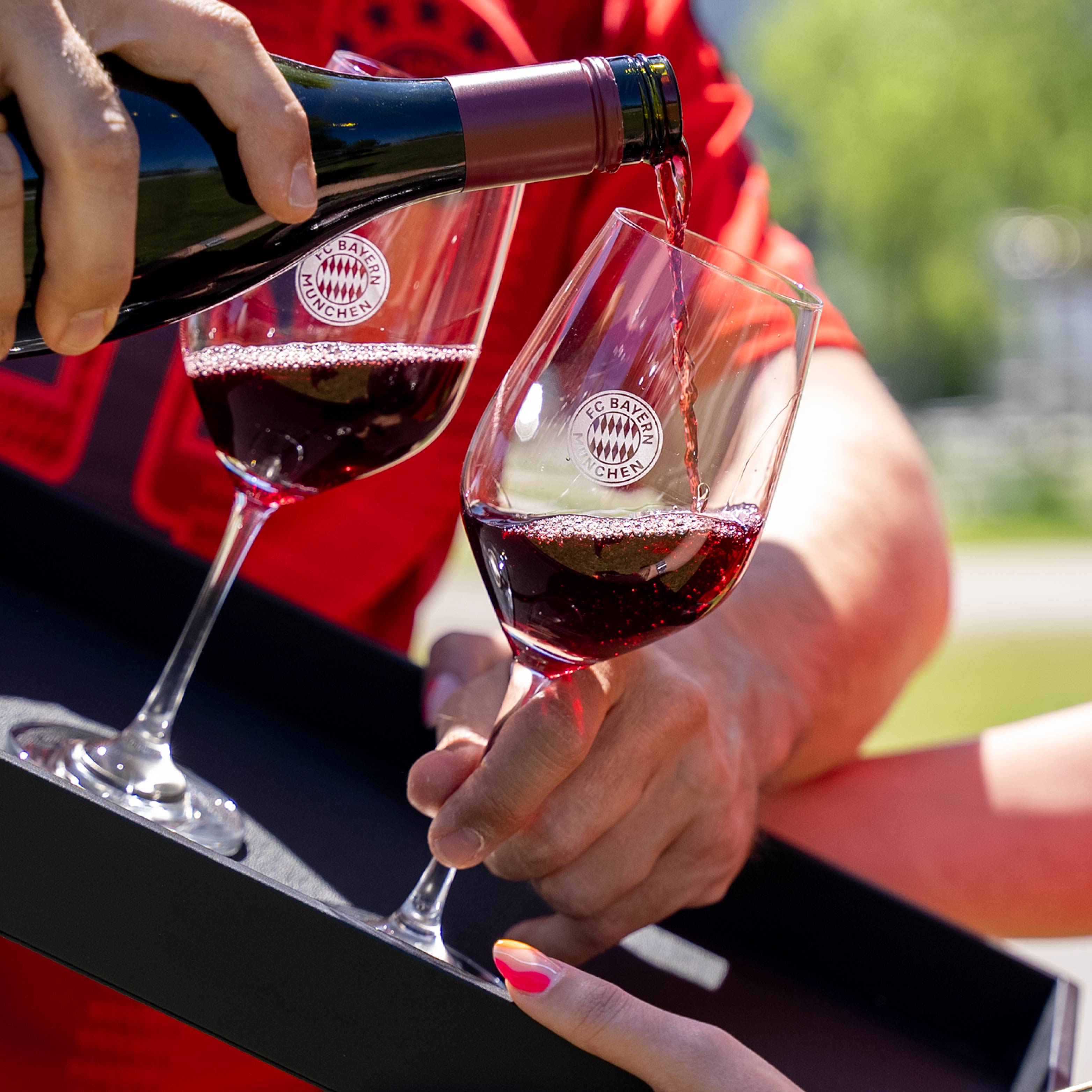 FC Bayern Munich Crystal Wine Glasses with Magnet Base - Perfect for Gameday Celebrations, Parties, and Gifts for Soccer Fans