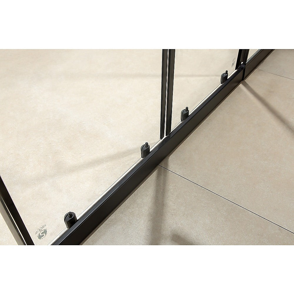1400mm - 1600mm Black Sliding Door Safety Glass Shower Screen by Della Francesca | Modern Bathroom Enclosure for Walk-in Showers & Spa Bathrooms
