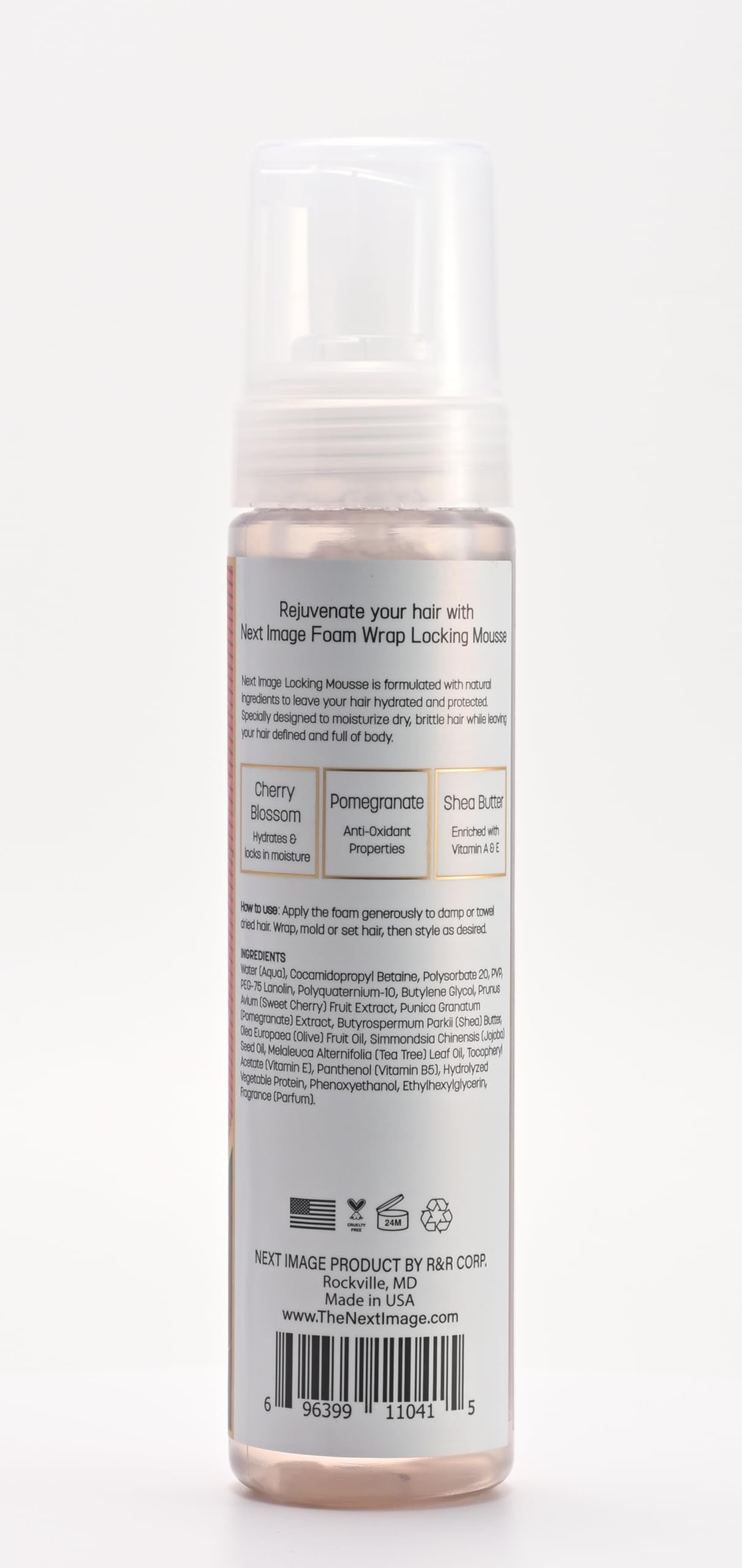 NEXT IMAGE Foam Wrap Locking Mousse - Pomegranate & Cherry Blossom Scent for Curly Hair | Hydrating Styling Hair Mousse for Women | Perfect for Daily Use, Special Occasions & Salon-Quality Styling at Home