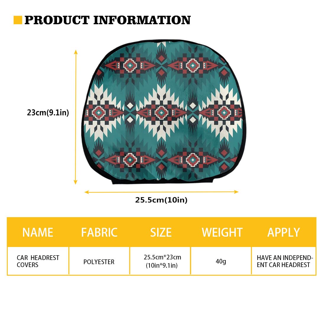 Aztec Car Seat Cover Set - 11-Piece Universal Non-Slip Cushion for Safe Driving