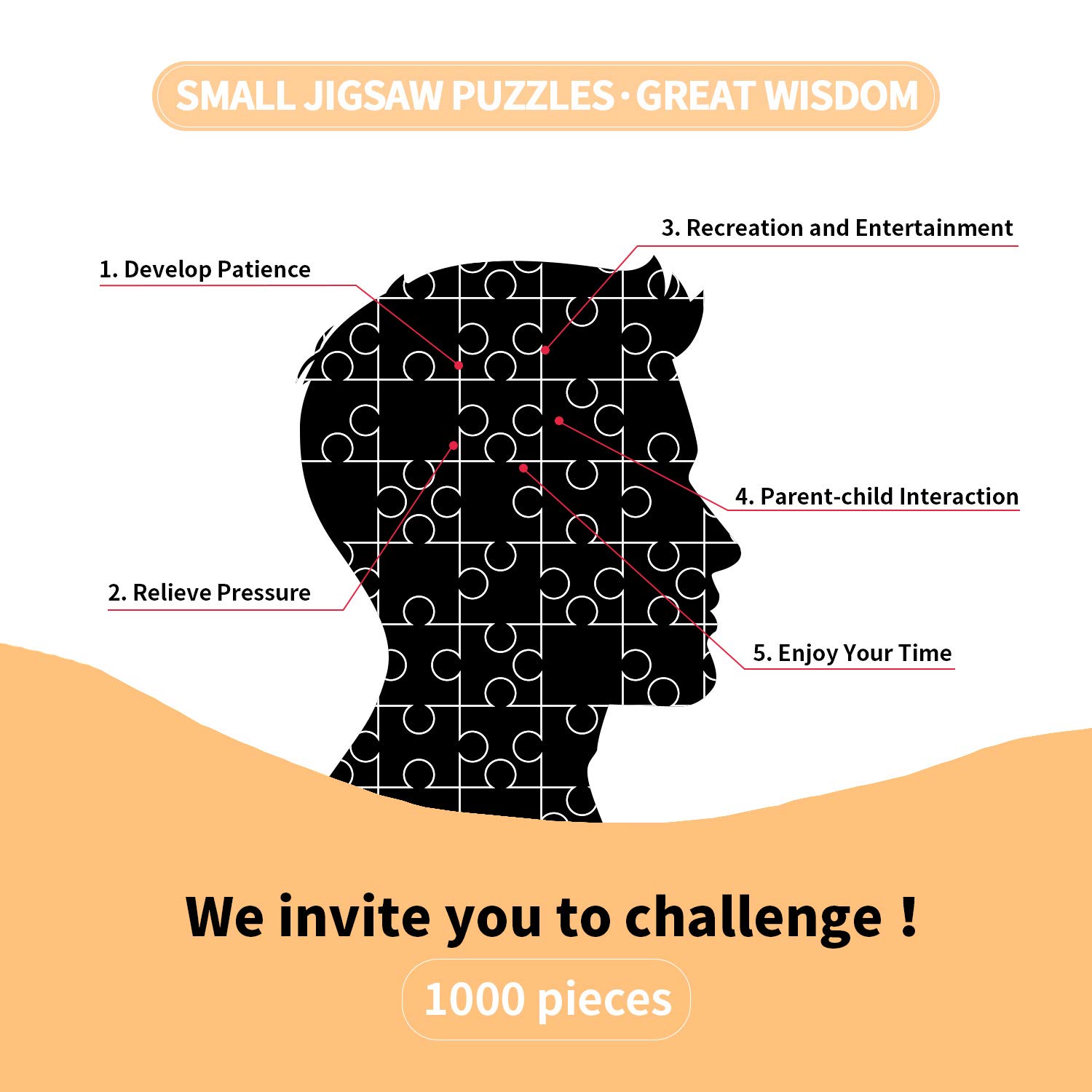 1000-Piece Wooden Jigsaw Puzzle - Spring Scene with Happy Dog Playing on Flowers in Green Grass | Educational Toy for Kids & Adults | Stress Relief Game | Perfect for Family Game Night & Classroom Activities