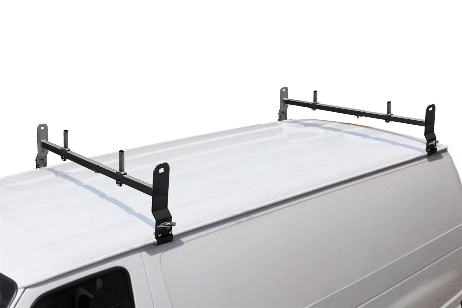 2-Piece Black Van Rack - Clamp-On Installation for Cargo Vans
