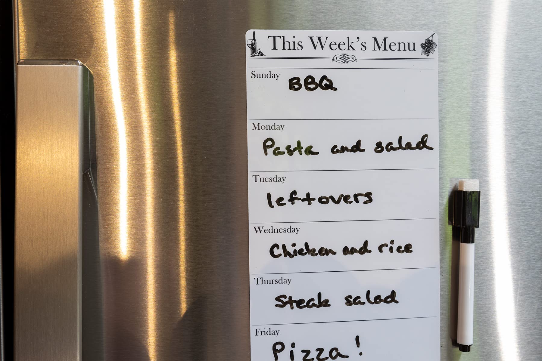 Meal Planning Magnet with Free Shopping List - Organize Weekly Menu & Save Money on Groceries | Perfect for Kitchen Fridge, Meal Prep & Family Budgeting