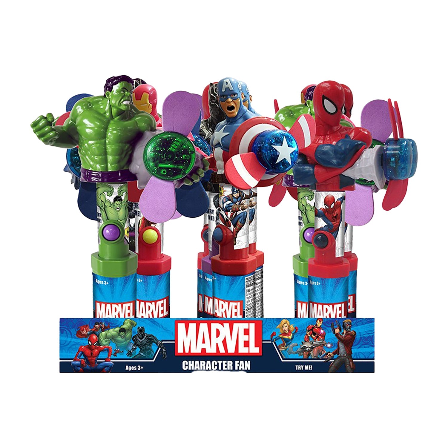 CandyRific Avengers Assorted Candy Fan Pack | 12ct Box | Superhero Party Favors, Movie Night Snacks & Halloween Treats
