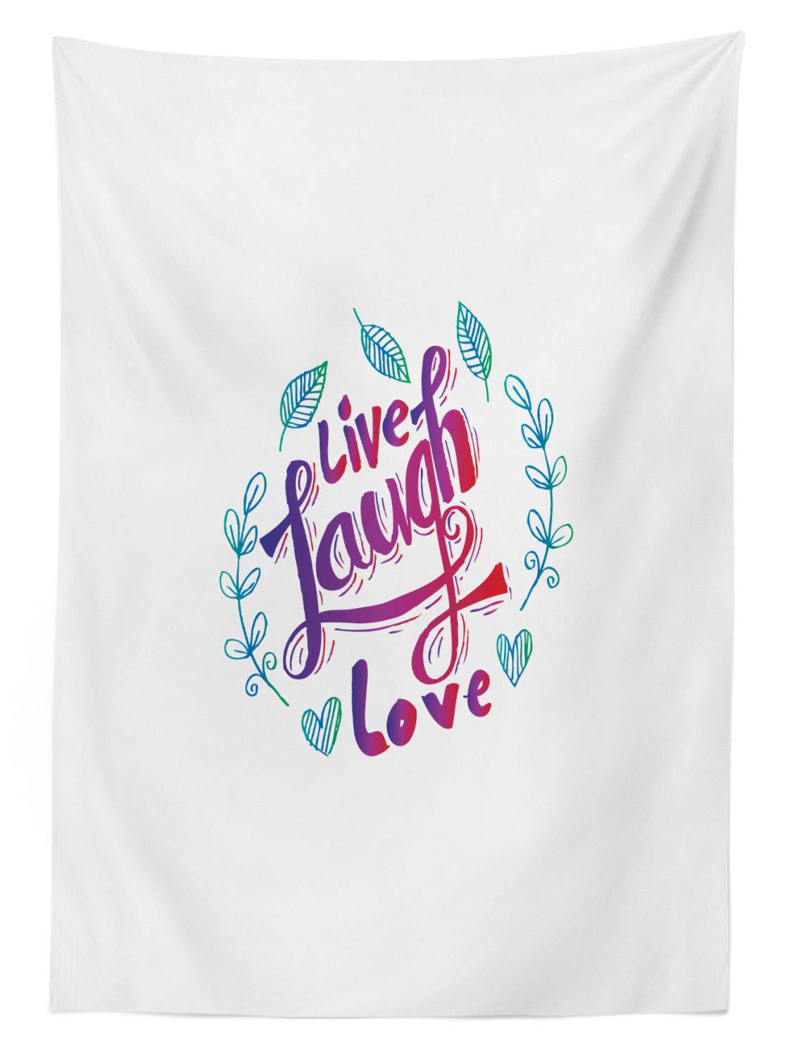 Ambesonne Live Laugh Love Washable Picnic Tablecloth - 58