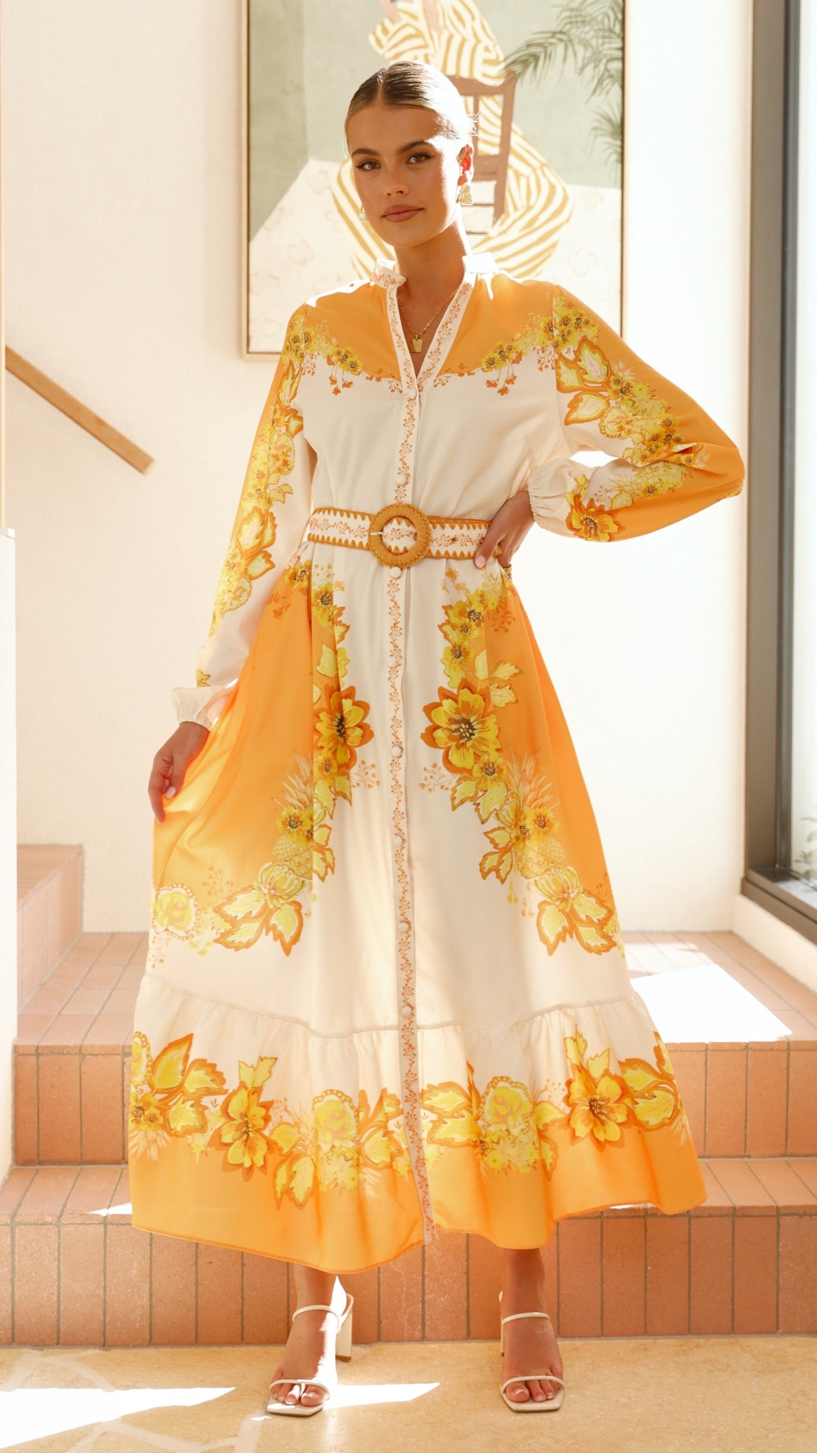 Addison Maxi Dress - Orange & Yellow Floral Summer Dress for Women | Beach Vacation, Garden Party & Casual Outfit