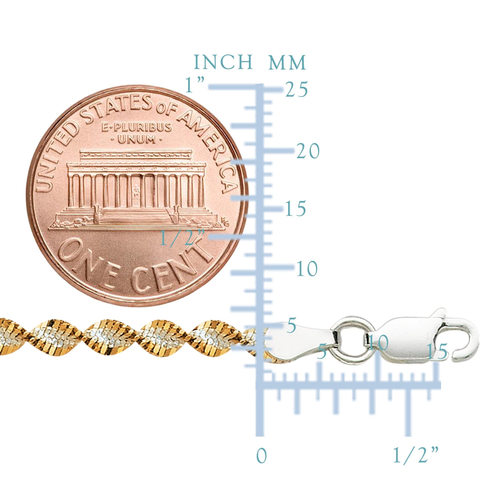 Elegant Sterling Silver Singapore Style Chain Anklet - White & Yellow Gold Plated | Perfect for Beach Parties, Summer Fashion & Boho Jewelry Collection