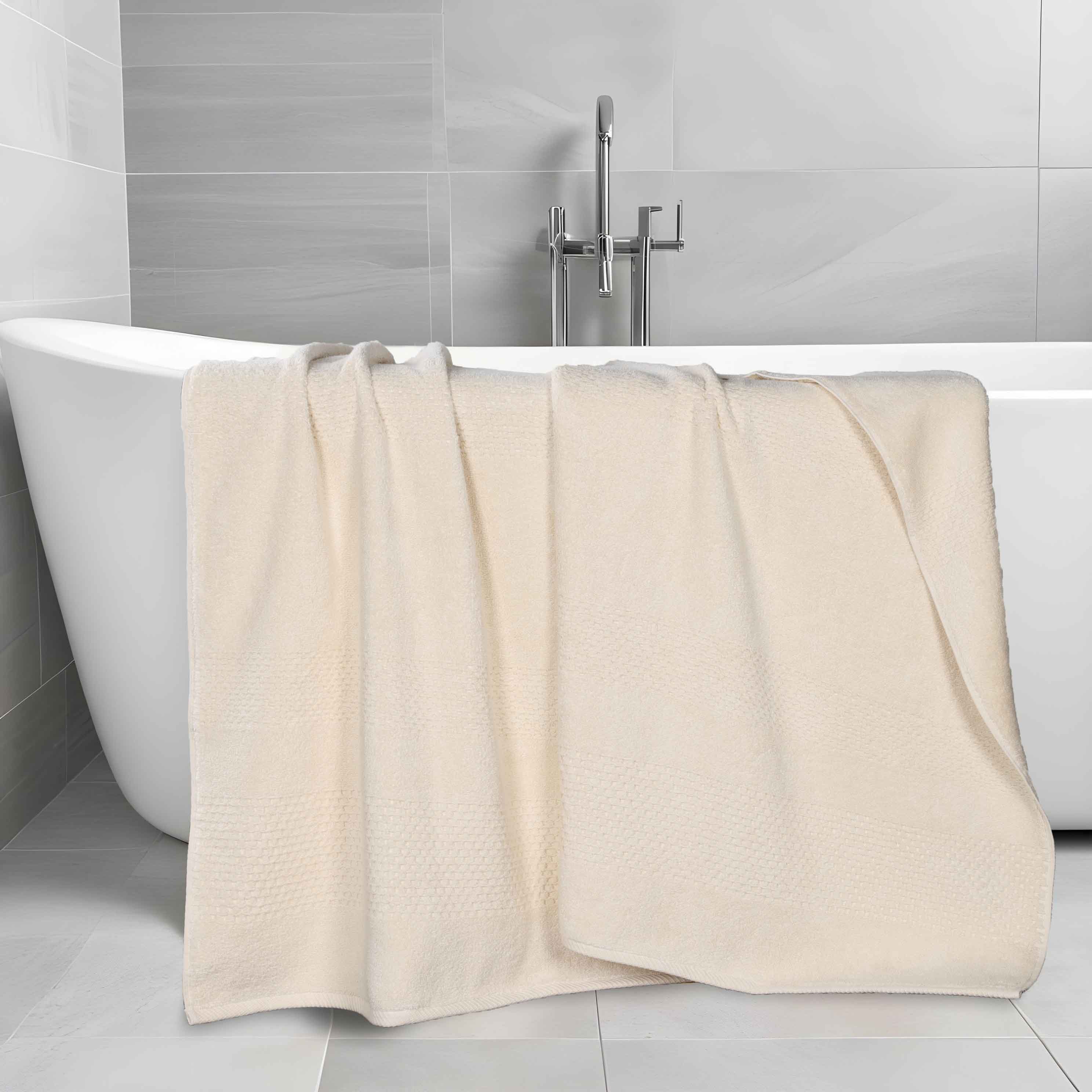 Playa Zero Twist Cotton Solid Waffle Textured Bath Sheets - Ultra Soft & Absorbent Set of 2 | Luxury Spa & Bathroom Essentials for Hotels & Home Use