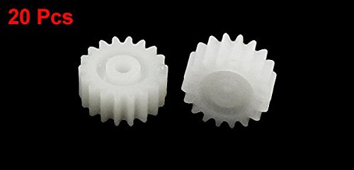 uxcell 20 Pcs 10mm x 2mm 18 Teeth Plastic Gear for Car Model Motor Spindle - Replacement Parts for RC Cars, DIY Models & Hobby Projects