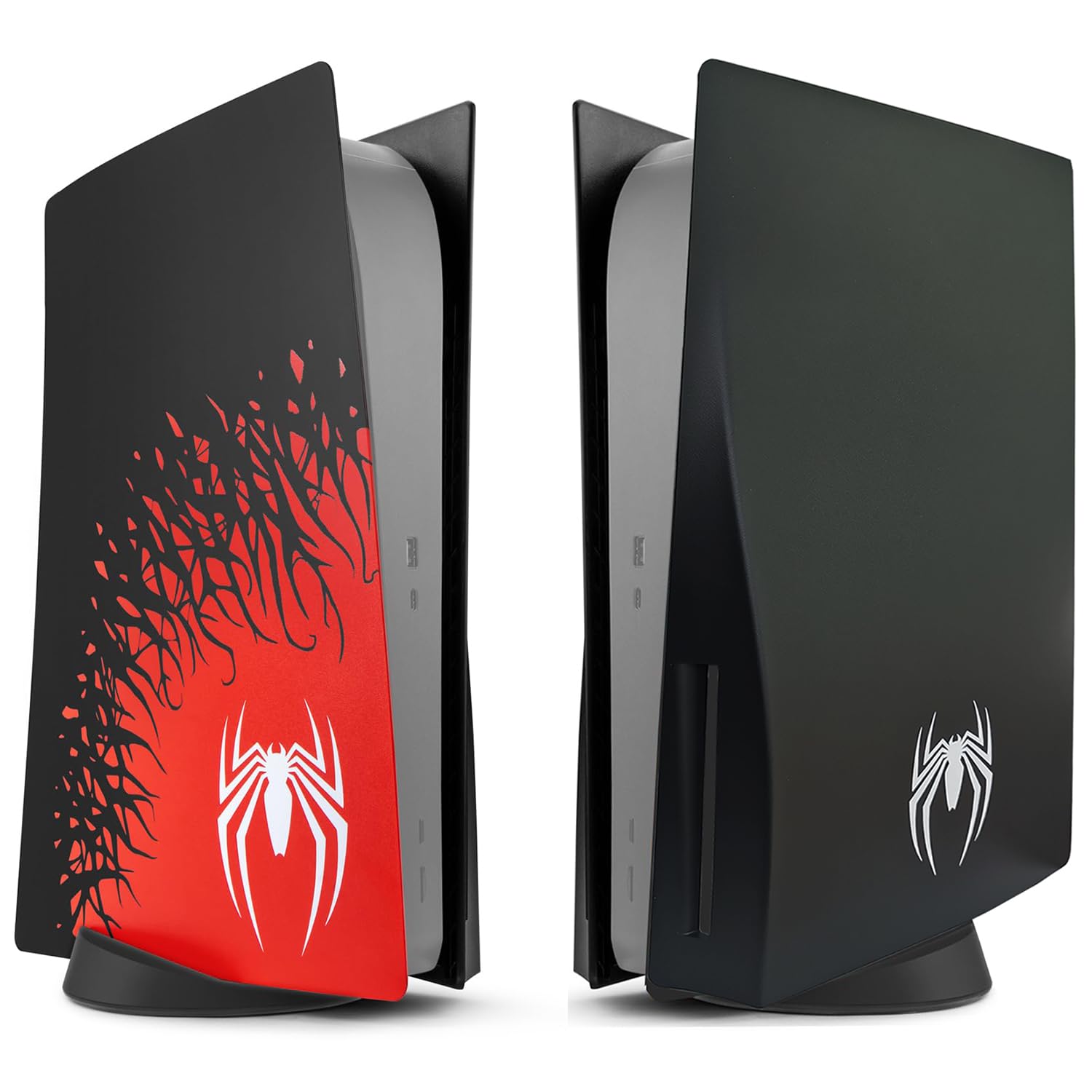 PS5 Standard Disc Edition Faceplates - Spider-Man Themed ABS Replacement Shell Cover for PS5 Disc Console (Black & Red) | Premium Super Hero Design | Perfect for Gaming Setups & Collector Displays