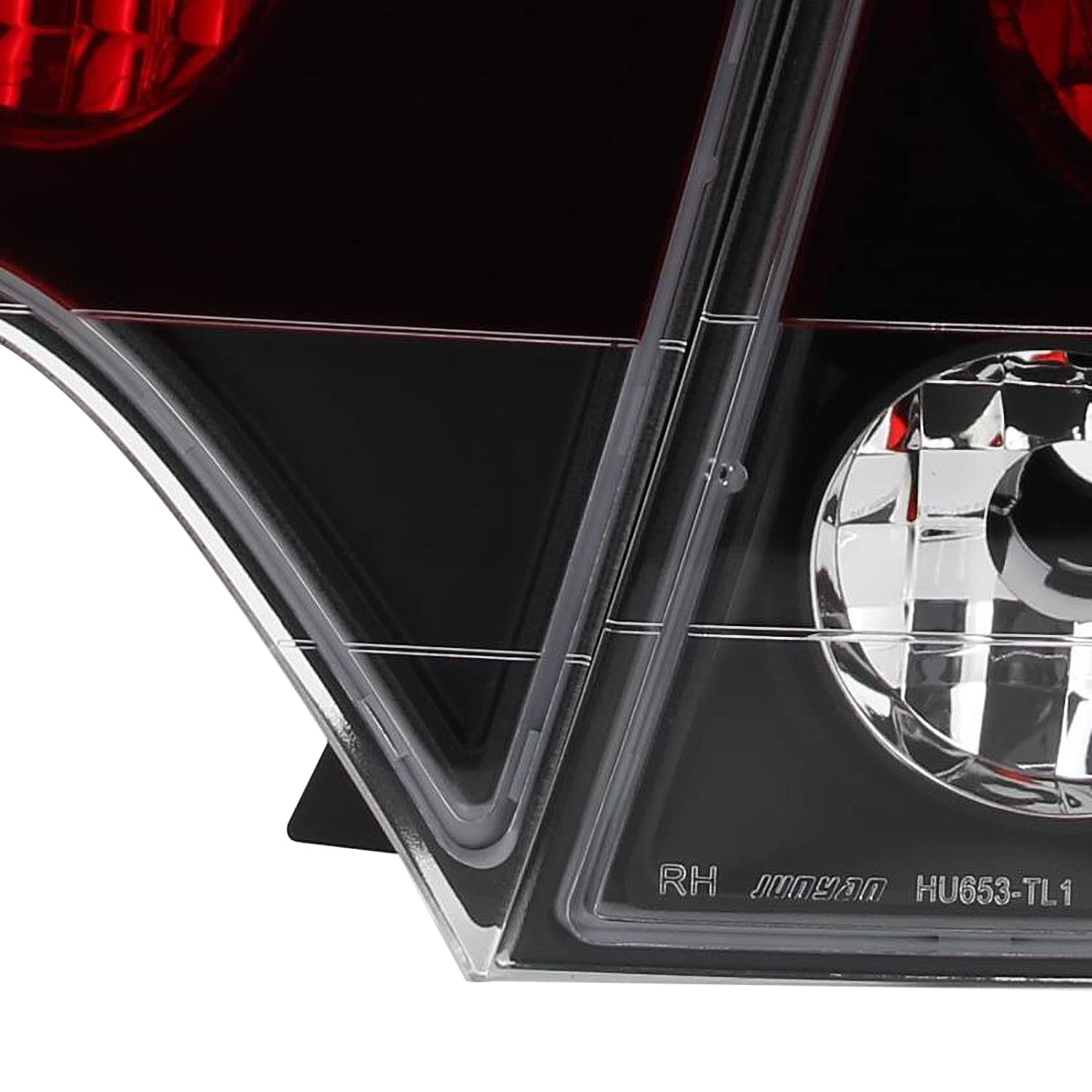 Spec-D Tuning Black Housing Clear Lens Tail Lights for 2006-2011 Honda Civic Sedan 4 Door - Left & Right Pair Assembly | Enhanced Style & Night Visibility for Your Car