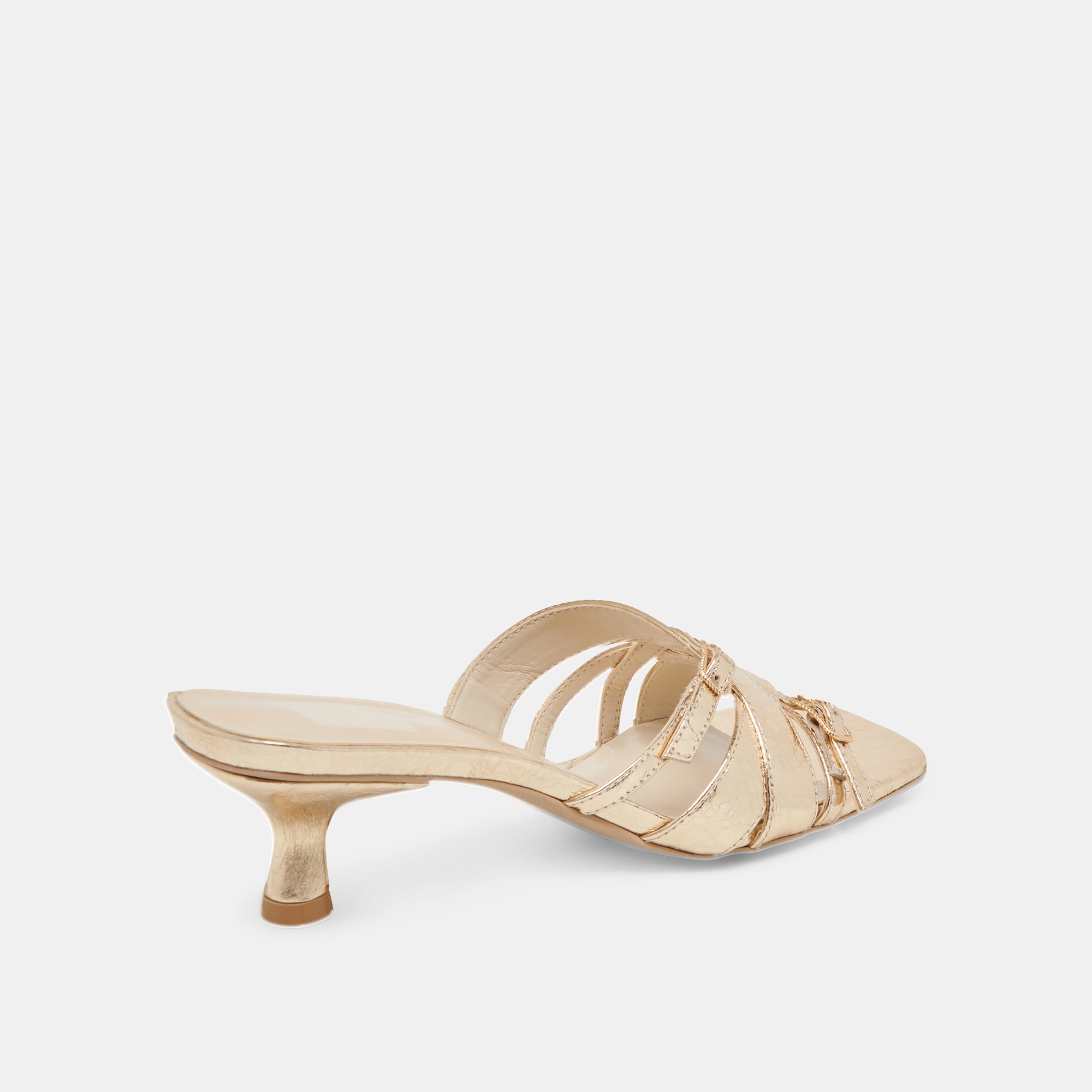 Bryant Heels - Gold Distressed Leather Women's Fashion Shoes for Party, Wedding & Evening Wear | Comfortable & Stylish High Heels