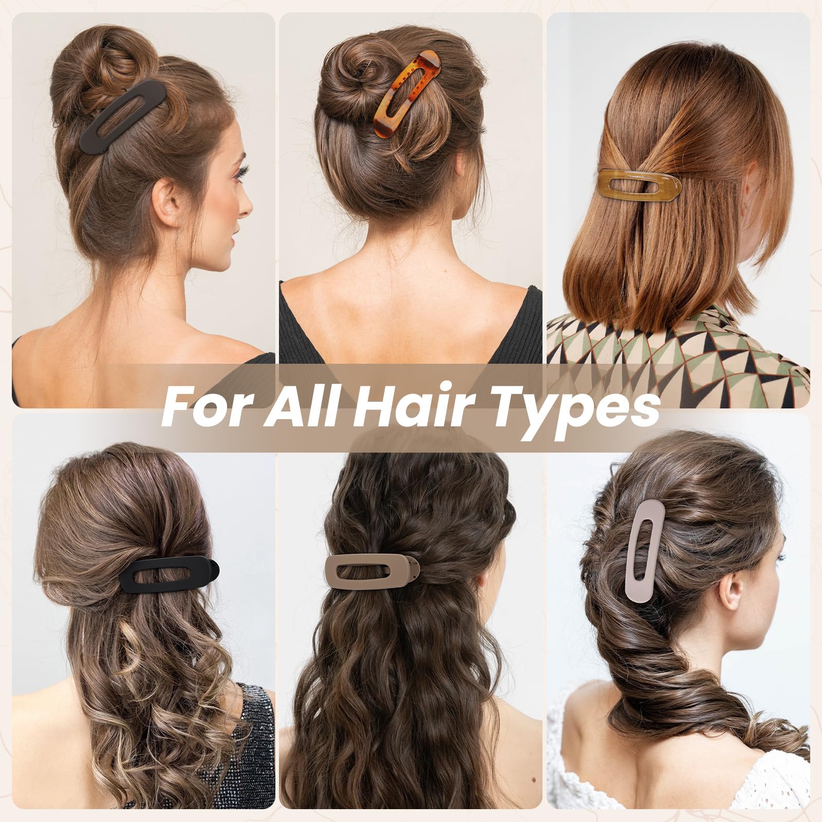 Sightor Flat Hair Clips for Women - 3 Pack French Style Lay Flat Claw Clips for Thick & Thin Hair - Perfect for Work, Gym, and Everyday Hairstyles