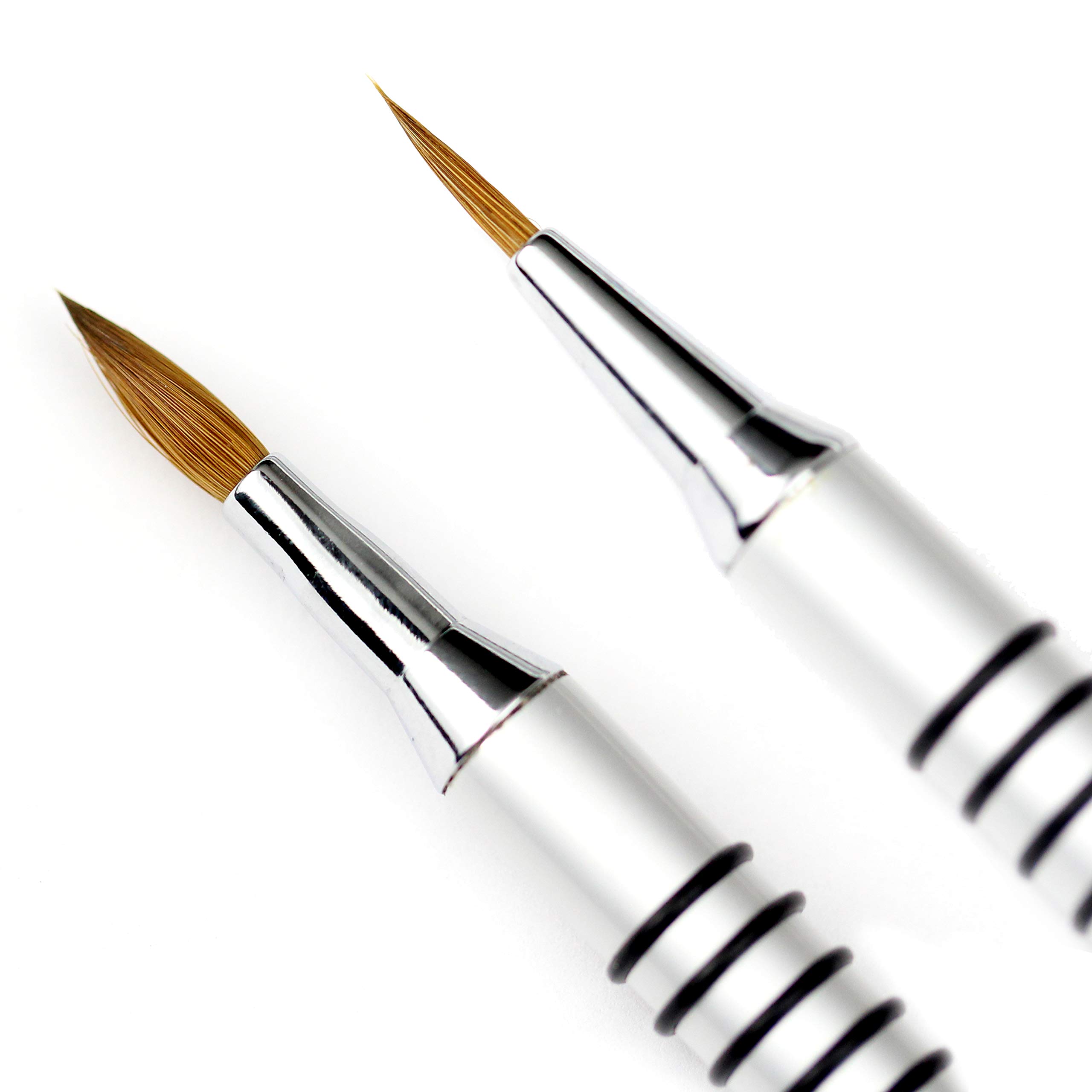 Whats Up Nails - Pure Color 2 Pack Nail Art Brushes (#2 & #5 3D Brushes) for Professional Nail Art, DIY Manicure & Salon Use