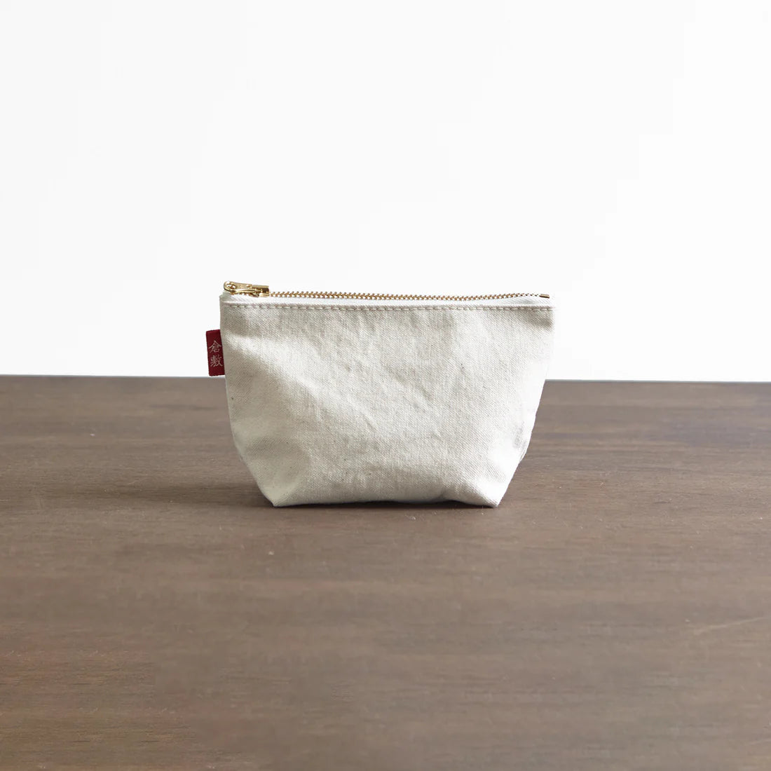 Kurashiki Hampu Canvas Boat Shaped Pouch - Small Size in Ecru | Japanese Vintage Style Cotton Pouch for Travel, Makeup & Daily Essentials