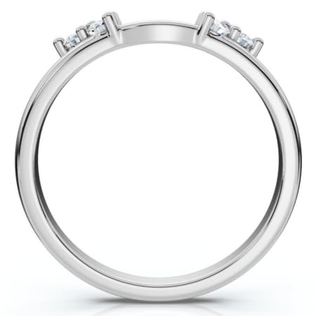1/4 Carat Diamond Ring Enhancer for Wedding Bands - 14K White Gold Bridal Jewelry - Perfect for Anniversaries, Proposals & Special Occasions