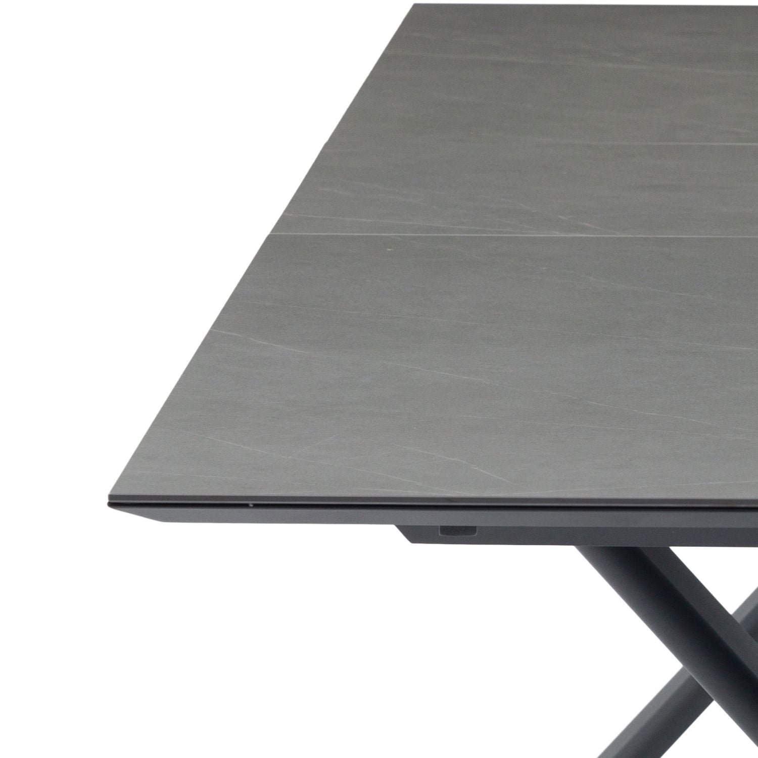 Largo Charcoal Ceramic Extendable Dining Table - Perfect for Family Gatherings & Dinner Parties