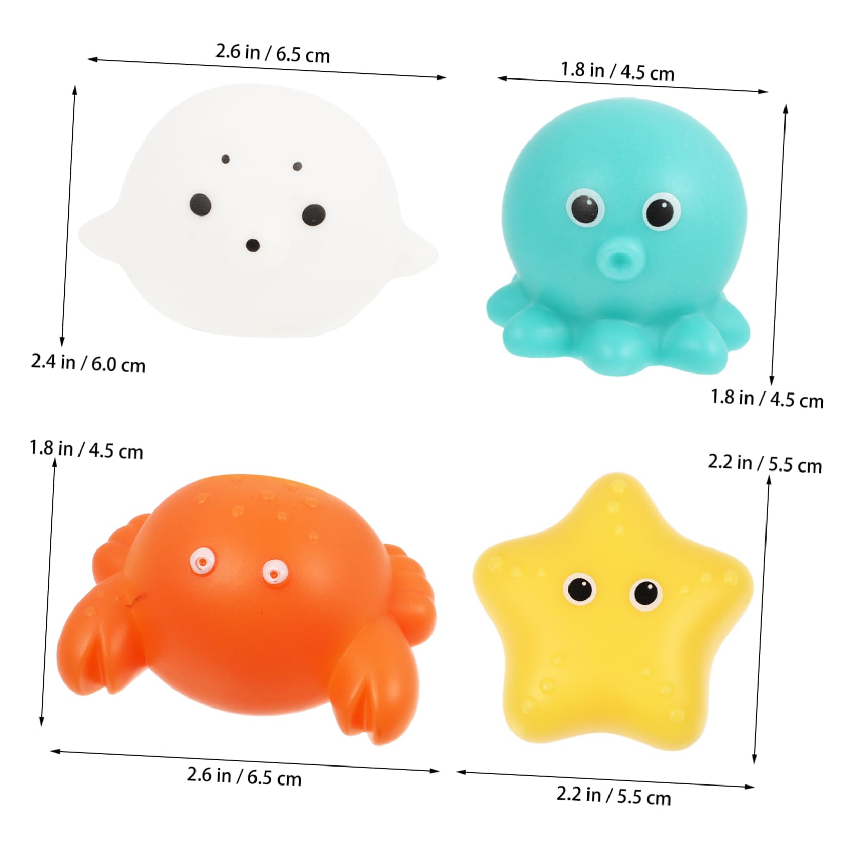 FAVOMOTO 12 Pcs Light Up Bath Toys - Glow in The Dark Sea Creature & Star Vinyl Bath Toys for Kids, Fun Learning & Sensory Water Play | Bathtub, Pool, Beach & Outdoor Activities