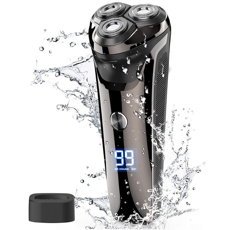 Waterproof Electric Head Shaver for Bald Men - Rechargeable Rotary Razor for Wet/Dry Shaving, Powerful Men's Grooming Kit | Perfect for Travel, Gym & Daily Facial Hair Care