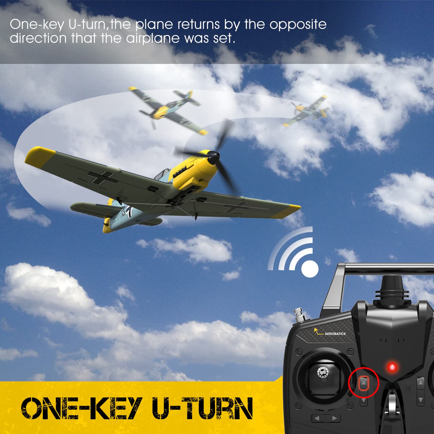 **2.4G 4 Channel RC Airplane - Remote Control Fighter Glider Foam Aircraft Toy for Boys & Kids | BF109 Model | Perfect for Outdoor Play, Hobby Flying & Gifts**