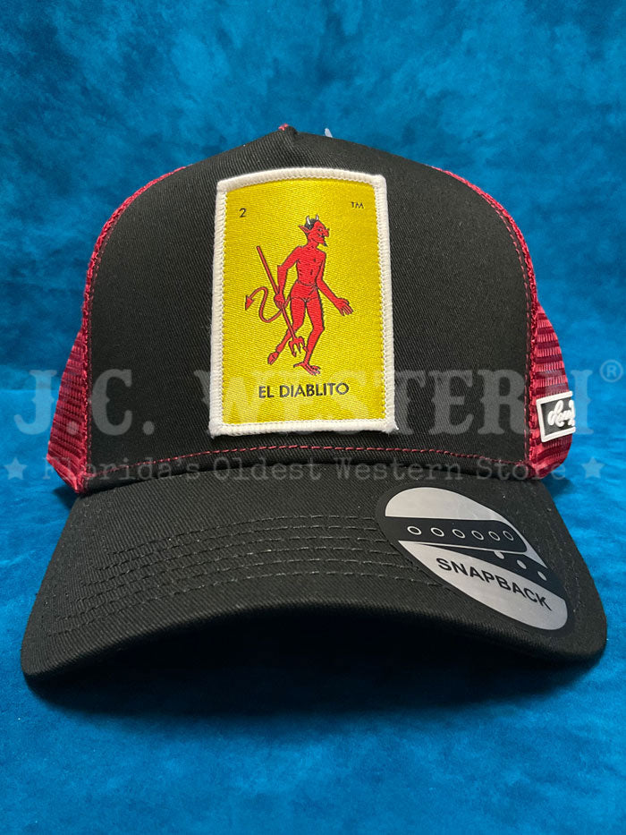 Larry Mahan MCBCLDBK El Diablito Mesh Back Baseball Cap - Black Adjustable Hat for Men, Perfect for Outdoor Sports, Hiking, and Casual Wear