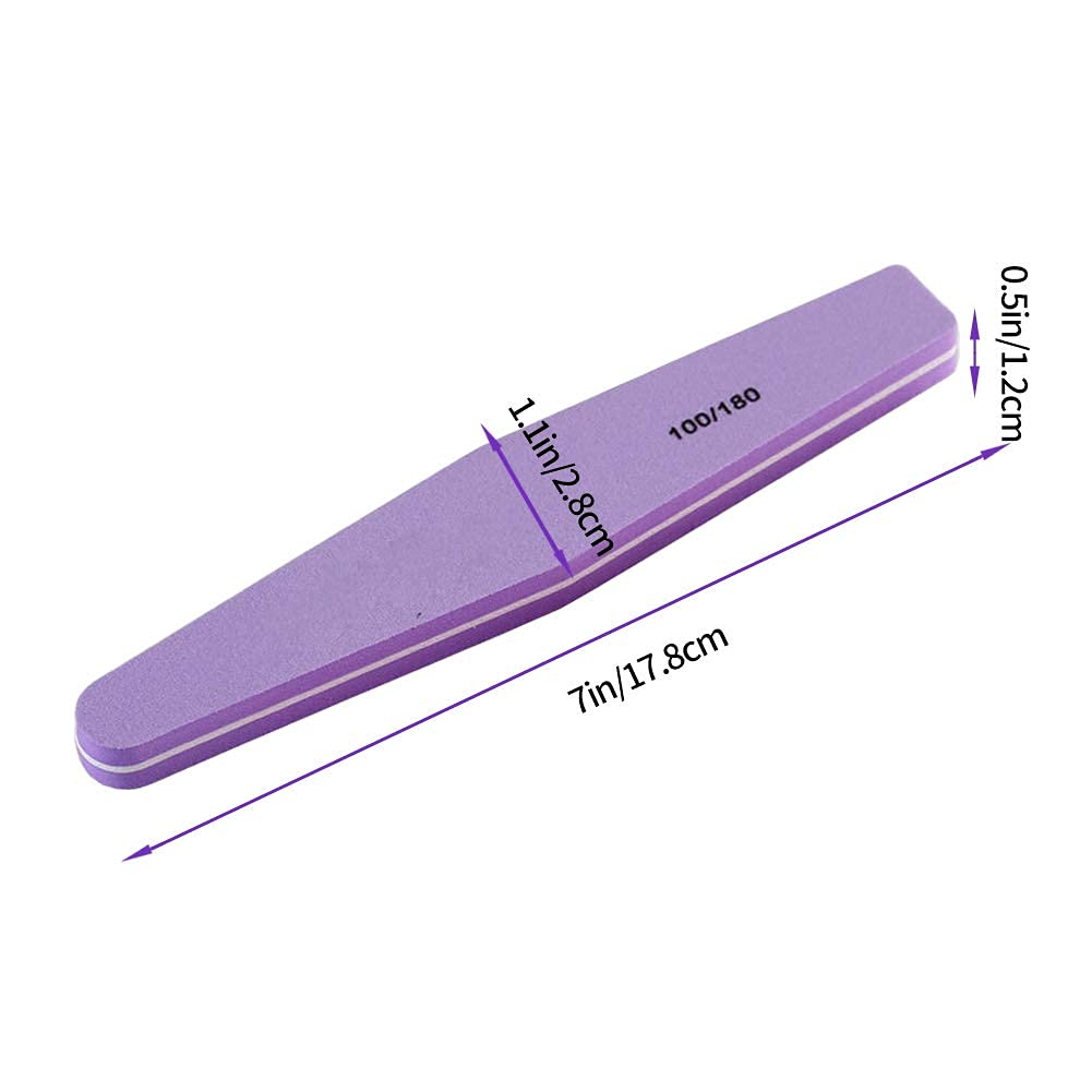 Sminakh 10-Pack Washable Double-Sided Nail Buffer Files - 100/180 Grit Soft Sponge Buffing & Sanding for Nail Art - Multicolor | Perfect for Manicures, Pedicures & At-Home Nail Care
