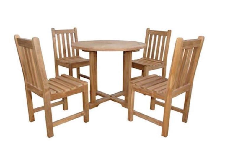Anderson Teak Montage Braxton 5-Piece Outdoor Dining Set - Premium Teak Wood Patio Furniture for Garden, Deck, and Backyard - Set 229