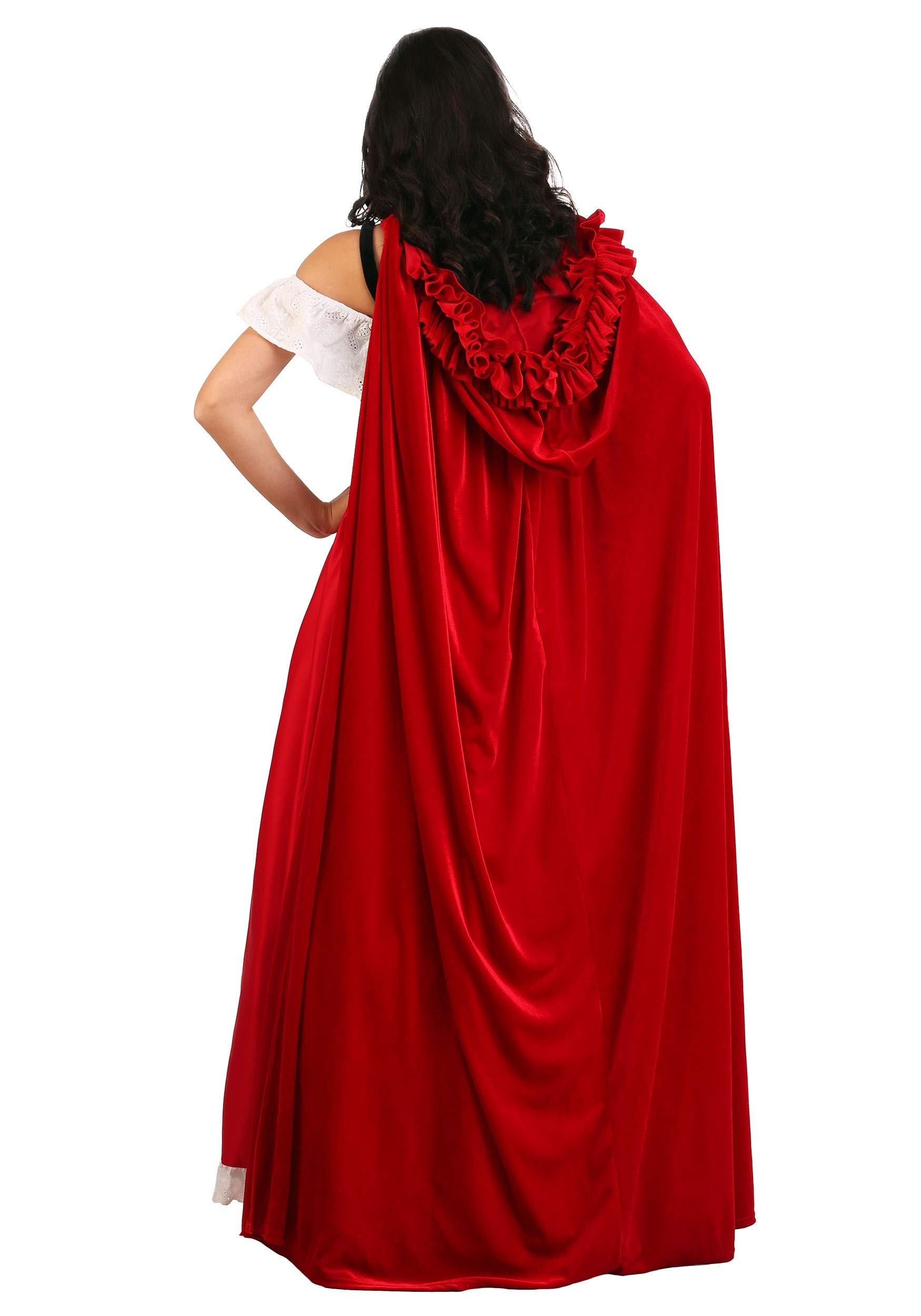 Women's Deluxe Little Red Riding Hood Costume - Adult Fairytale Dress with Hooded Cape & Apron for Halloween, Cosplay, and Themed Parties