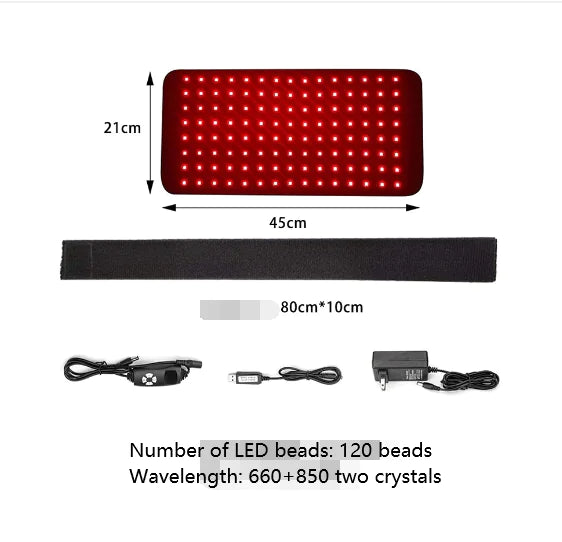 Infrared Light Therapy Belt for Pain Relief - Rechargeable Heating Pad for Back, Shoulder & Joint Pain - Portable Red Light Therapy Device for Home Use