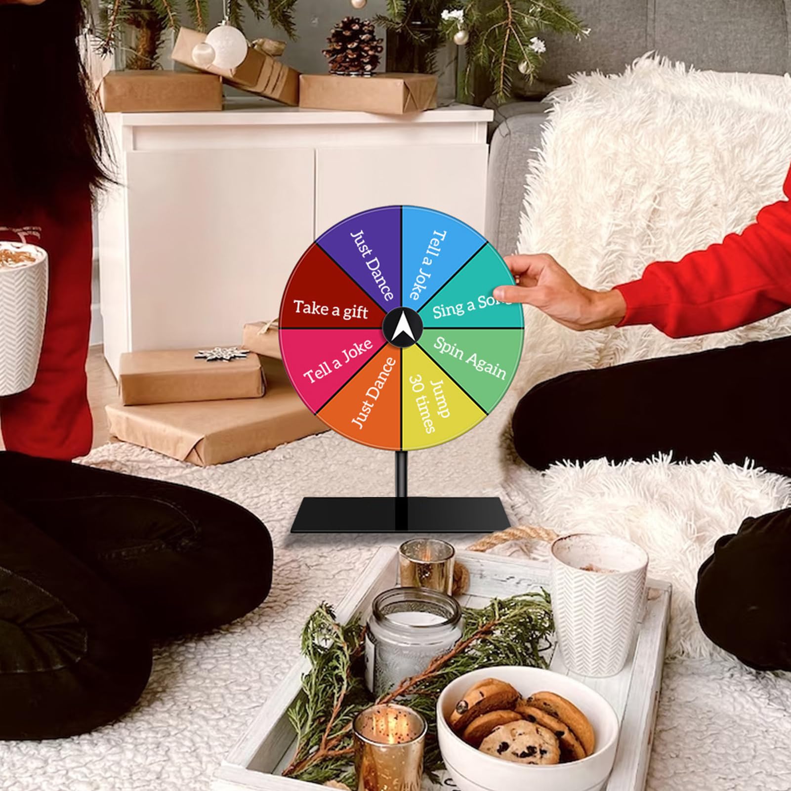 8-Slot Color Tabletop Prize Spin Wheel - Acrylic Dry Erase Spinner Game with 360° Rotation for Carnivals, Festivals, Parties & Classroom Activities - Perfect for Decision Making, Raffles & Fun Games (Model: OM3245RJ5D8V72144)