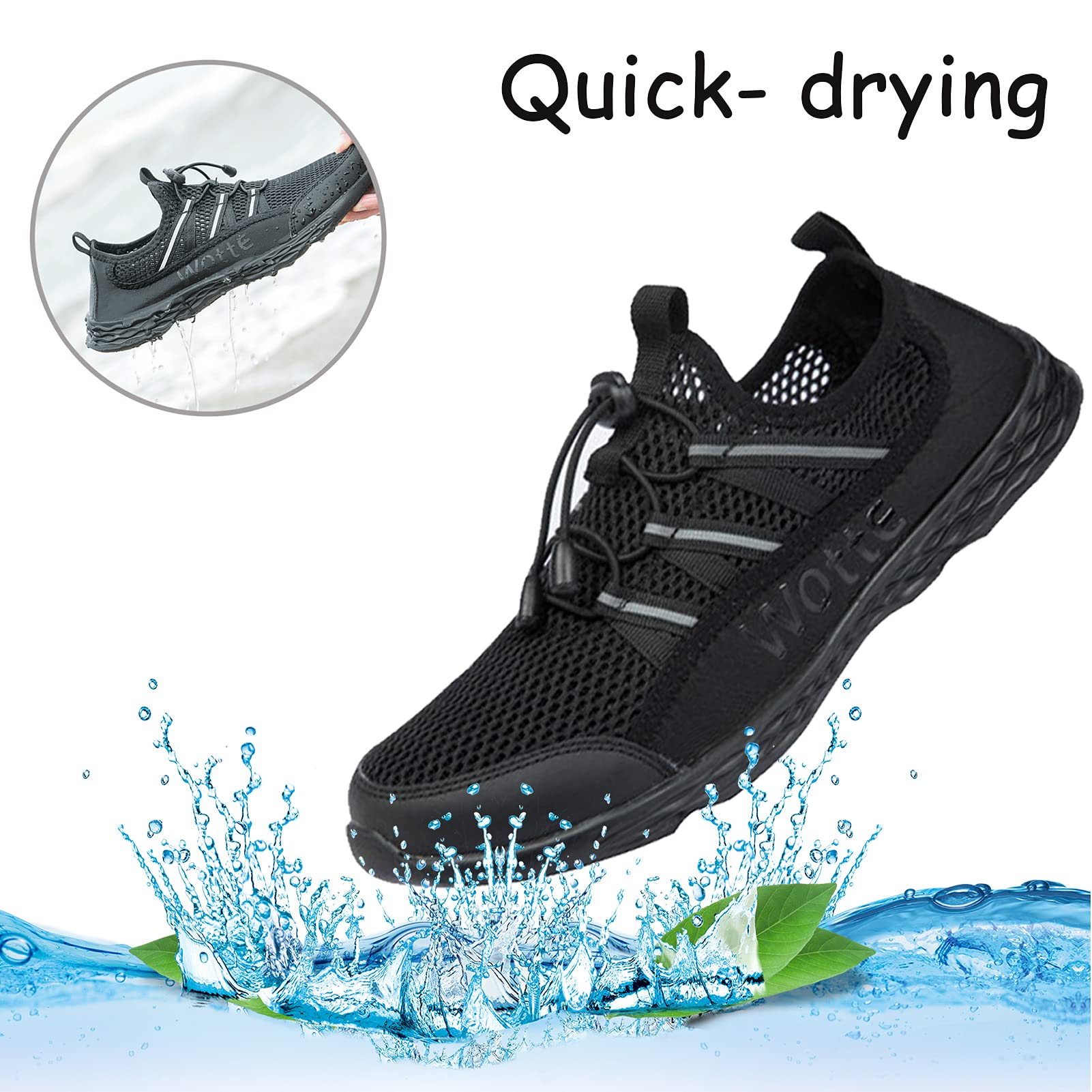 Men's Quick Dry Water Shoes - Lightweight Slip-On Athletic Water Sport Walking Shoes for Beach, Pool, and Outdoor Adventures