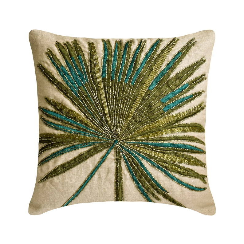 Arboreal Green Linen Decorative Euro Sham Pillow Cover - 18x18 Inch Luxury Bedding Accent for Modern Farmhouse & Boho Chic Home Decor - Perfect for Master Bedroom, Guest Room or Living Room Sofa