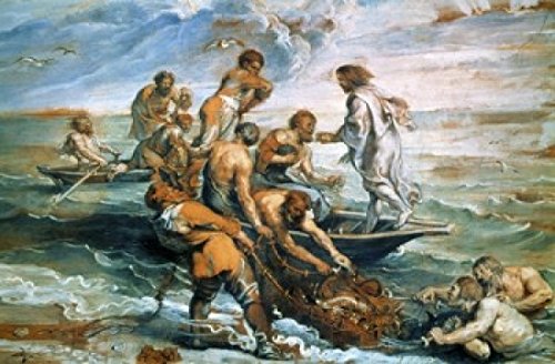 Miraculous Draught of Fishes by Raphael - Italian Renaissance Art Print (18x24 Inch) | National Gallery London Reproduction | Perfect for Home Decor, Office Wall Art & Gift Giving