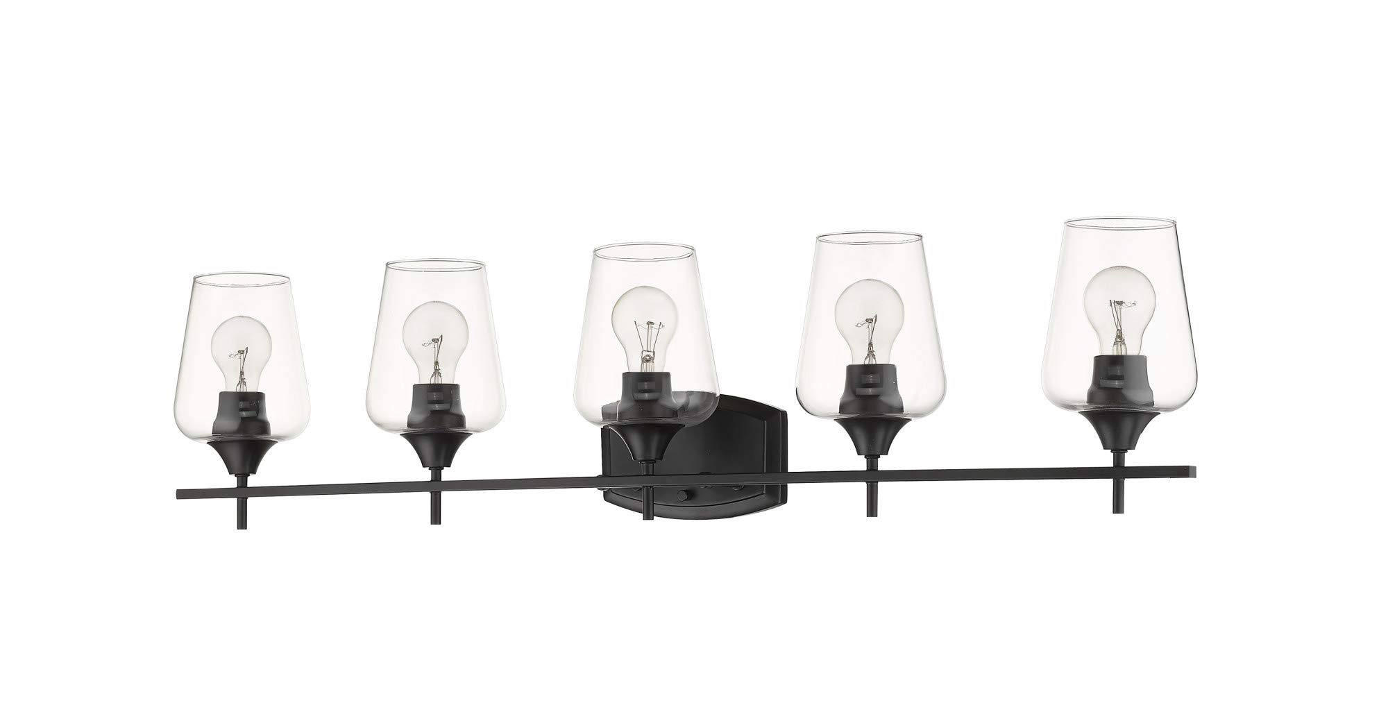 Z-Lite 5 Light Vanity Bathroom Lighting Fixture 473-5V-OBR, Clear Glass Shades - Perfect for Modern Bathroom Makeover & Vanity Mirror Illumination