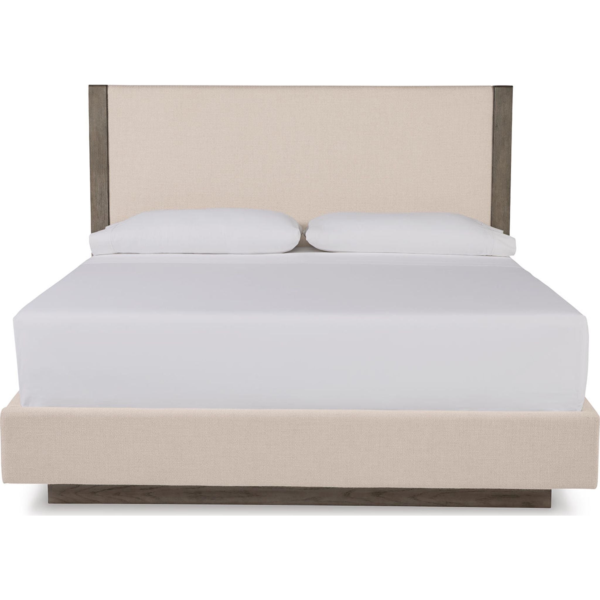 Anibecca Upholstered Panel Bed - Queen Size Weathered Gray Fabric Headboard - Modern Bedroom Furniture for Master & Guest Rooms