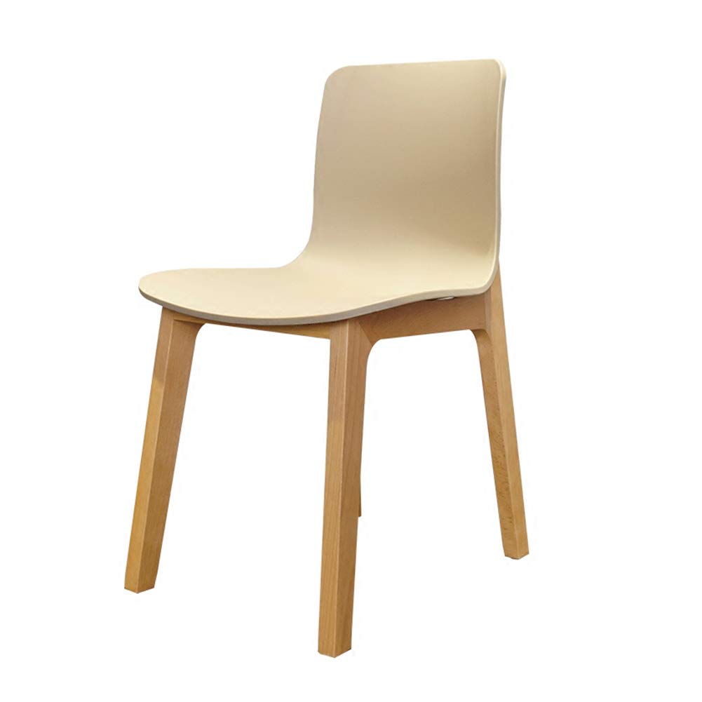 Modern Plastic Dining Chairs with Solid Wood Legs - Kitchen, Living Room, Restaurant & Cafe Seating - Comfortable Lounge, Coffee, Makeup & Negotiation Chairs for Home & Commercial Use