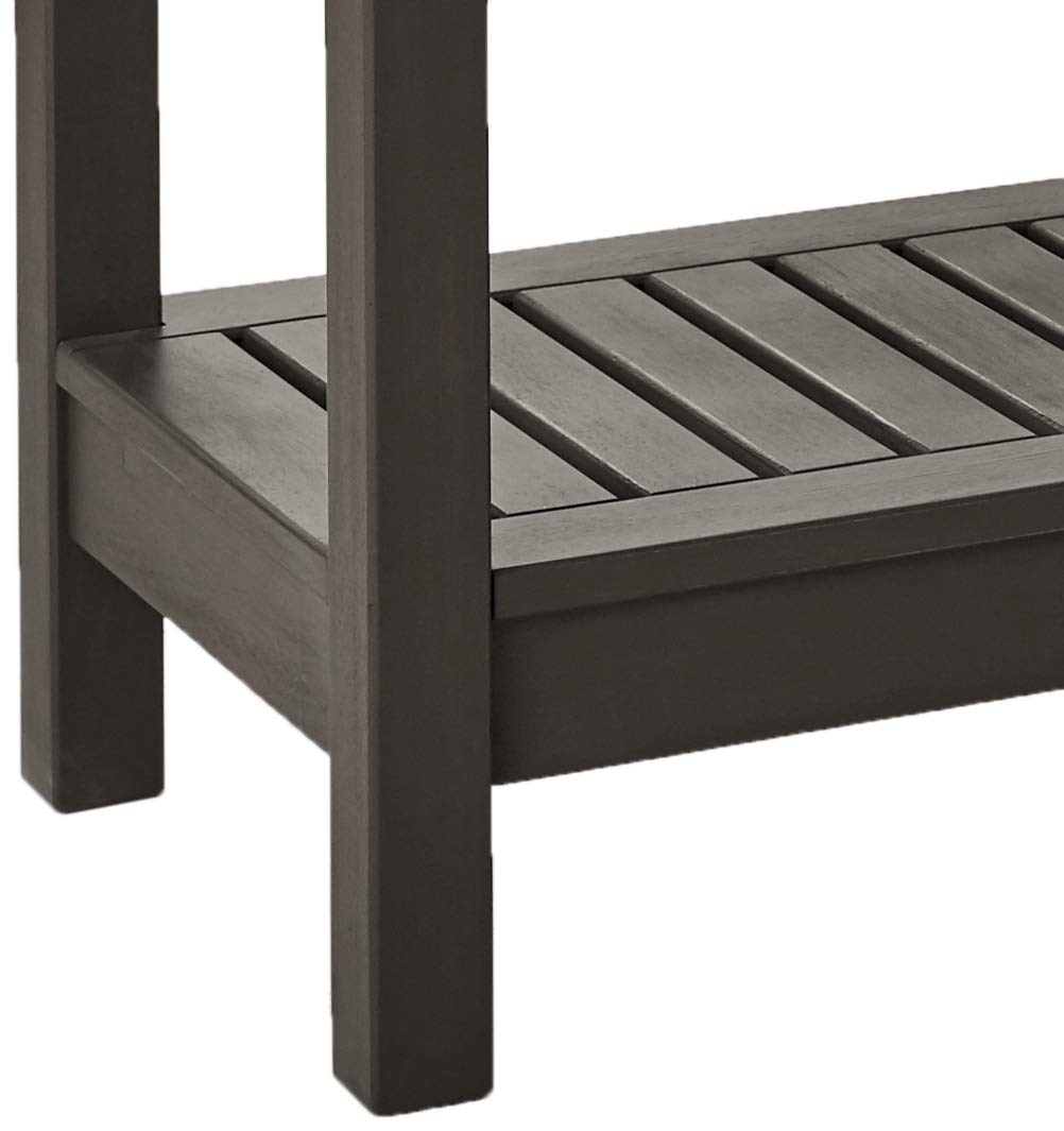 Cambridge Solid Wood Outdoor Console Table - Dark Brown Finish - Durable & Stylish Accent Table for Patio, Deck, Porch, Garden - Perfect for Plants, Decor & Outdoor Entertaining