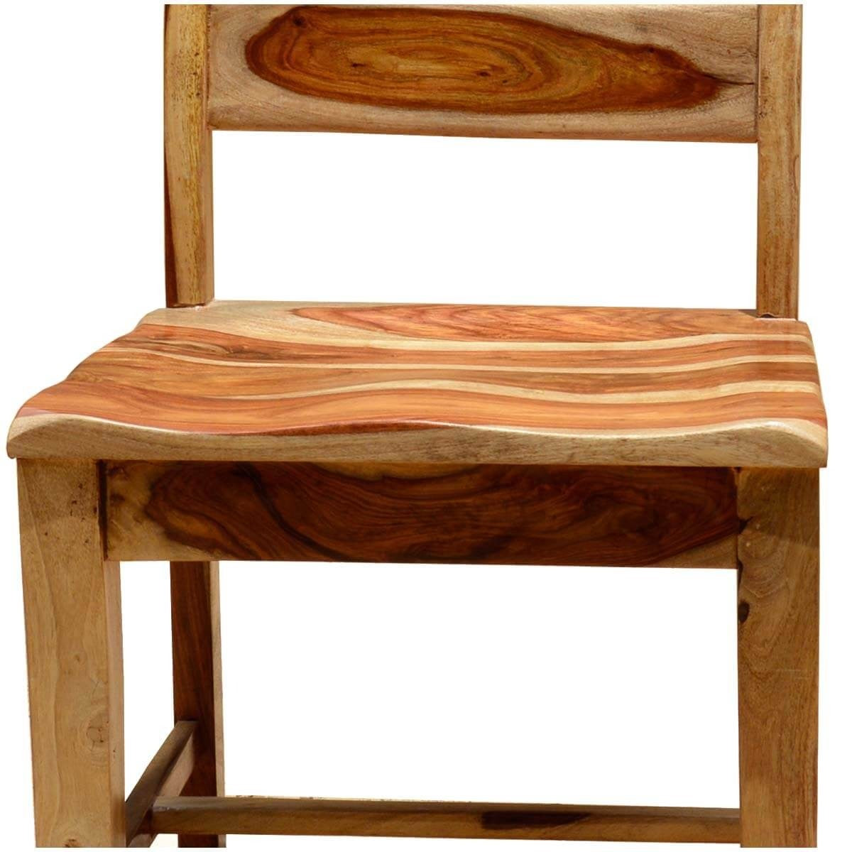 Solid Wood Indian Dining Chair - Handcrafted Dallas School Style Natural Finish for Home, Restaurant, and Office Use