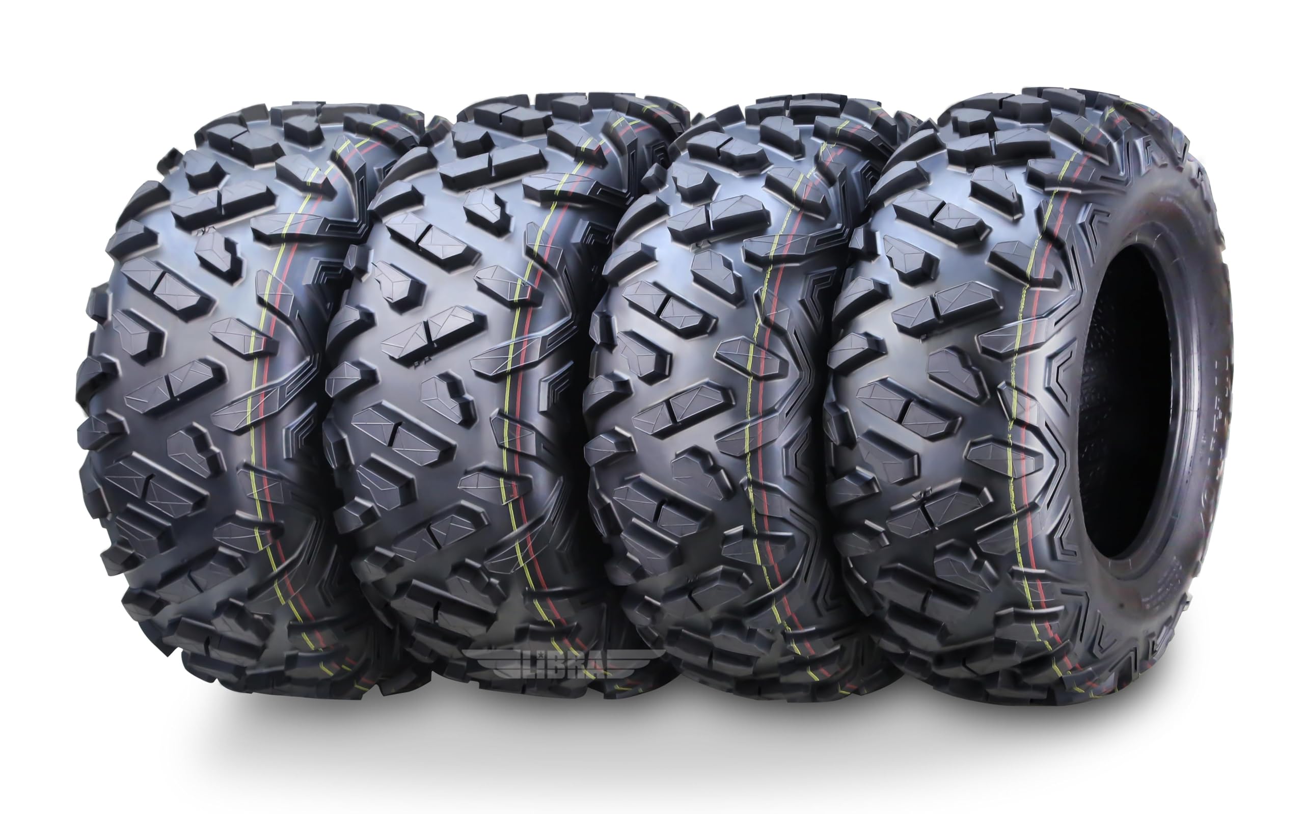 WANDA Set of 4 ATV Tires 23x7-10 Front & 22x10-10 Rear - Big Horn Style All-Terrain Tires for Off-Road Trail Riding, Mudding & Hunting Adventures