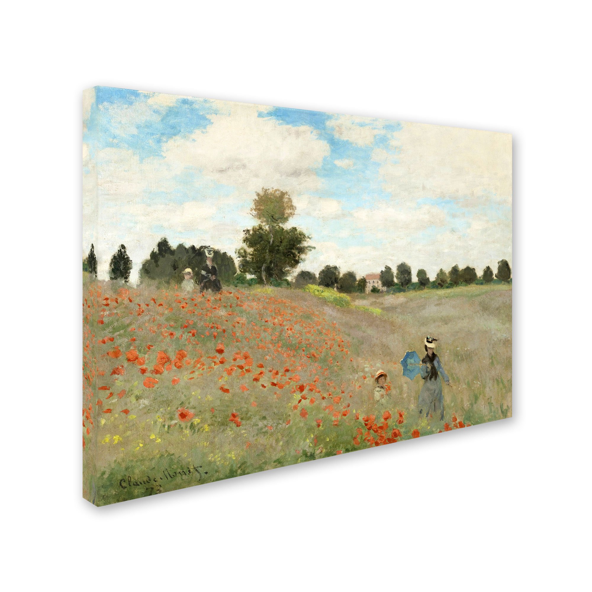 Claude Monet Wild Poppies Near Argenteuil Canvas Art Print - Famous Impressionist Painting Wall Decor for Living Room, Bedroom & Office