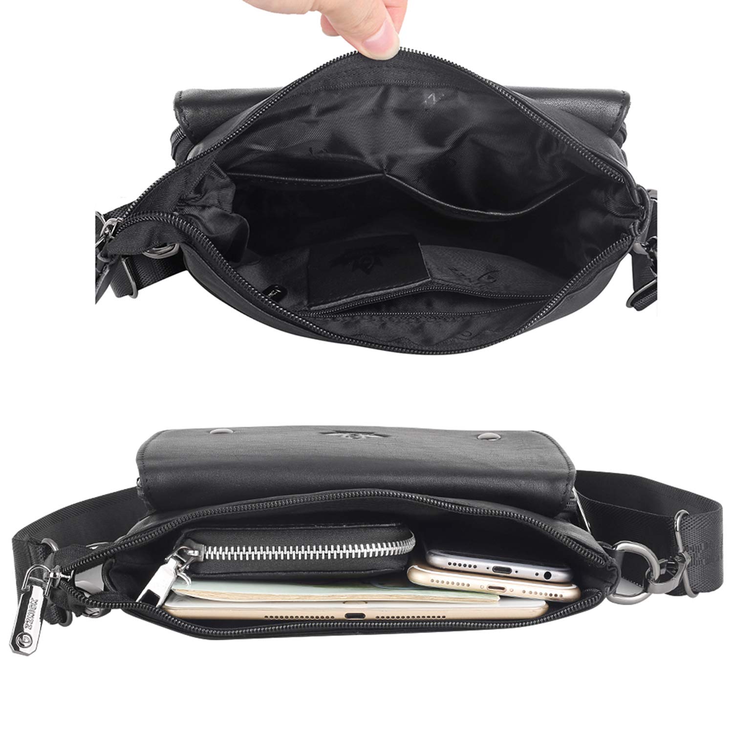 Premium Genuine Leather Messenger Bag for Men & Women - Stylish Crossbody Sling Shoulder Bag - Perfect for Travel, Work & Business Meetings (Office, Commute, Weekend Getaways)