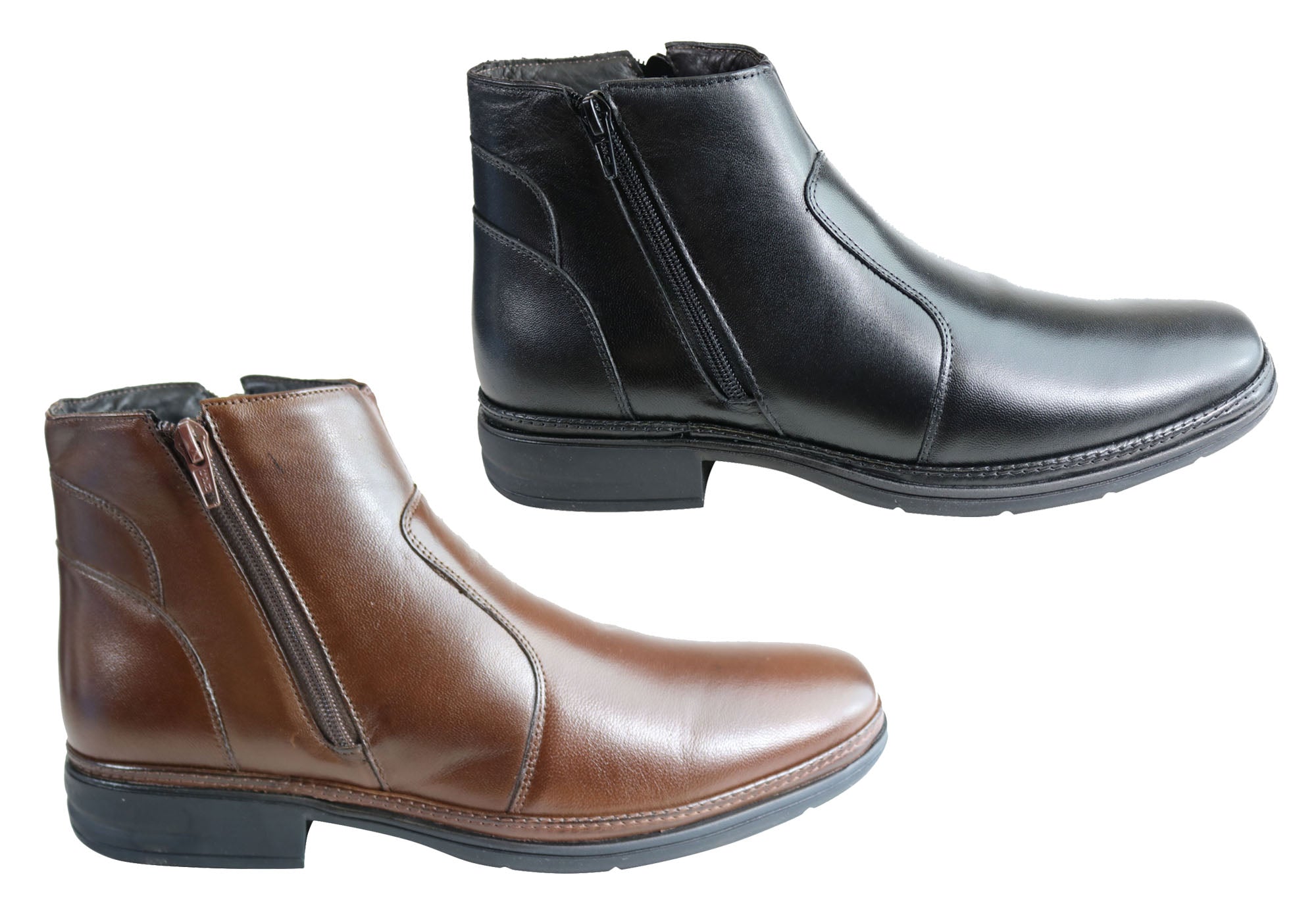 Savelli Aston Men's Comfortable Leather Dress Boots - Handcrafted in Brazil - Perfect for Business, Office & Formal Occasions