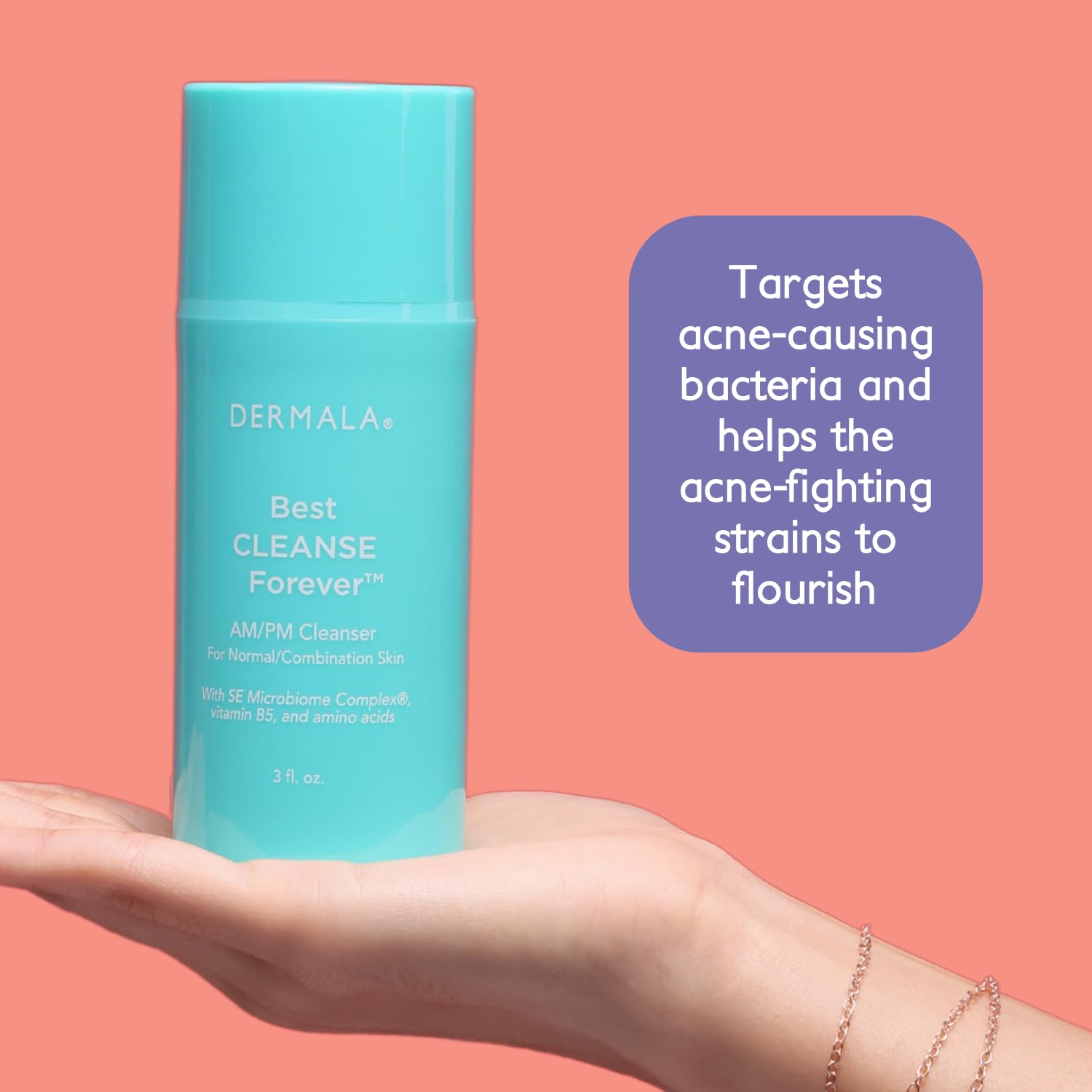 Dermala FOBO CLEANSE AM/PM Facial Cleanser - Natural, Gentle, pH Balanced Face Wash for Acne-Prone & Sensitive Skin | Daily Skincare Routine for Clear, Pimple-Free Complexion | Perfect for Morning & Night Use