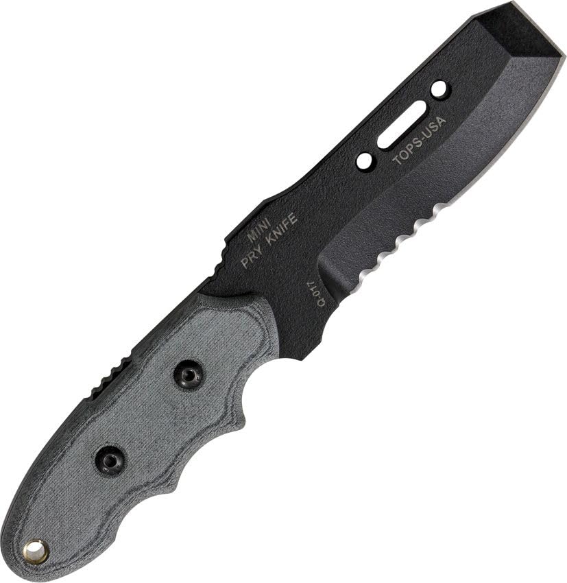 Tops Knives TPMPK01 Mini Pry Knife - Compact Survival Tool for Camping, Hiking & Everyday Carry (EDC) | Durable Stainless Steel Blade for Outdoor Adventures & Emergency Situations