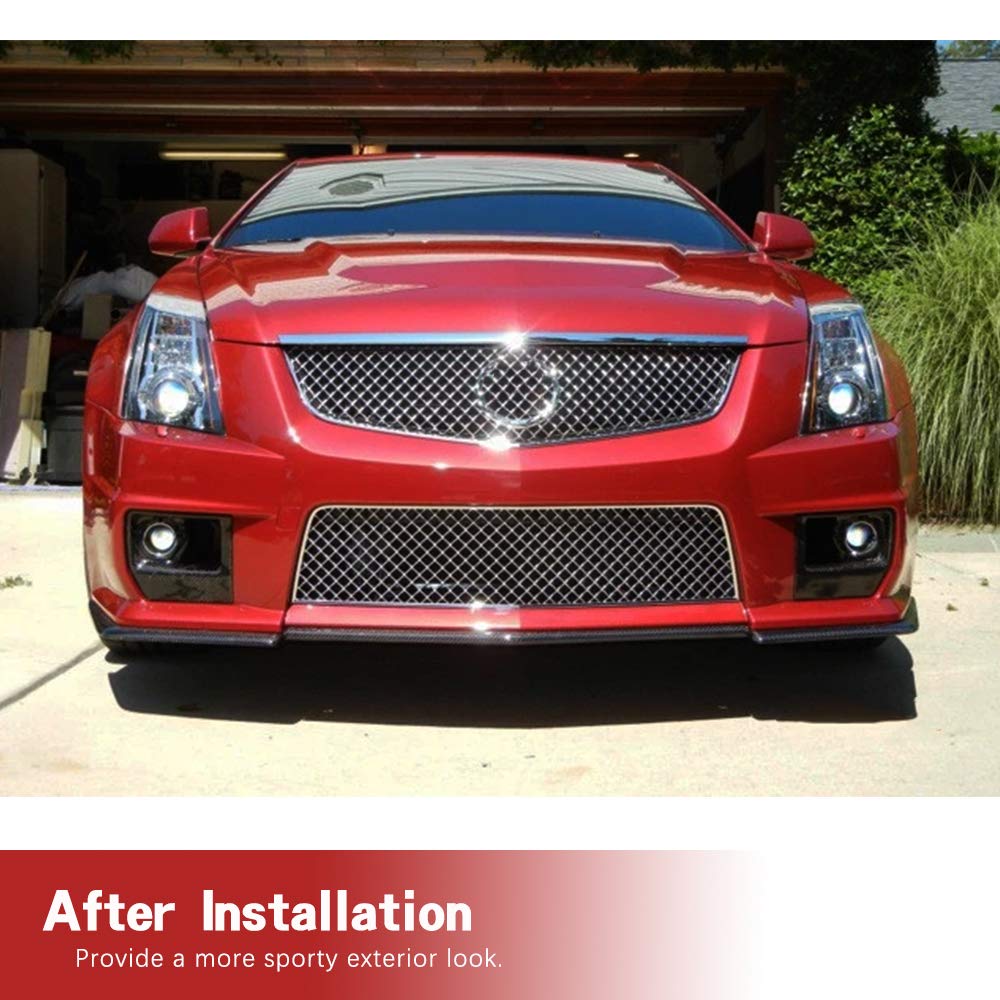 Carbon Fiber Chin Spoiler & Bumper Splitter for Cadillac CTS-V Coupe 2009-2015 | Front Bumper Lip Spoiler Body Kit | Enhances Aerodynamics & Sporty Look | Perfect for Car Shows & Performance Upgrades