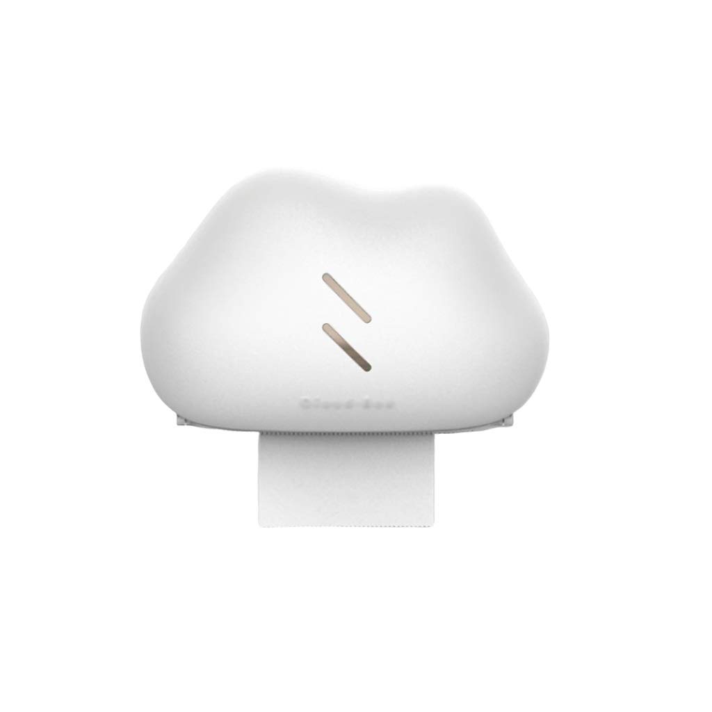 Wall Mounted Plastic Toilet Paper Holder - Waterproof Bathroom Tissue Dispenser with Creative Cloud Design, White - Perfect for Small Bathrooms, RVs & Powder Rooms