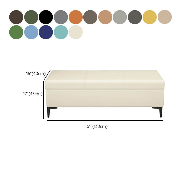 Trendy Rectangle Solid Color Flip Top Storage Ottoman with Sponge Cushioned Seat - Green, Dove Grey, Slate Blue - Perfect for Living Room, Bedroom & Home Organization