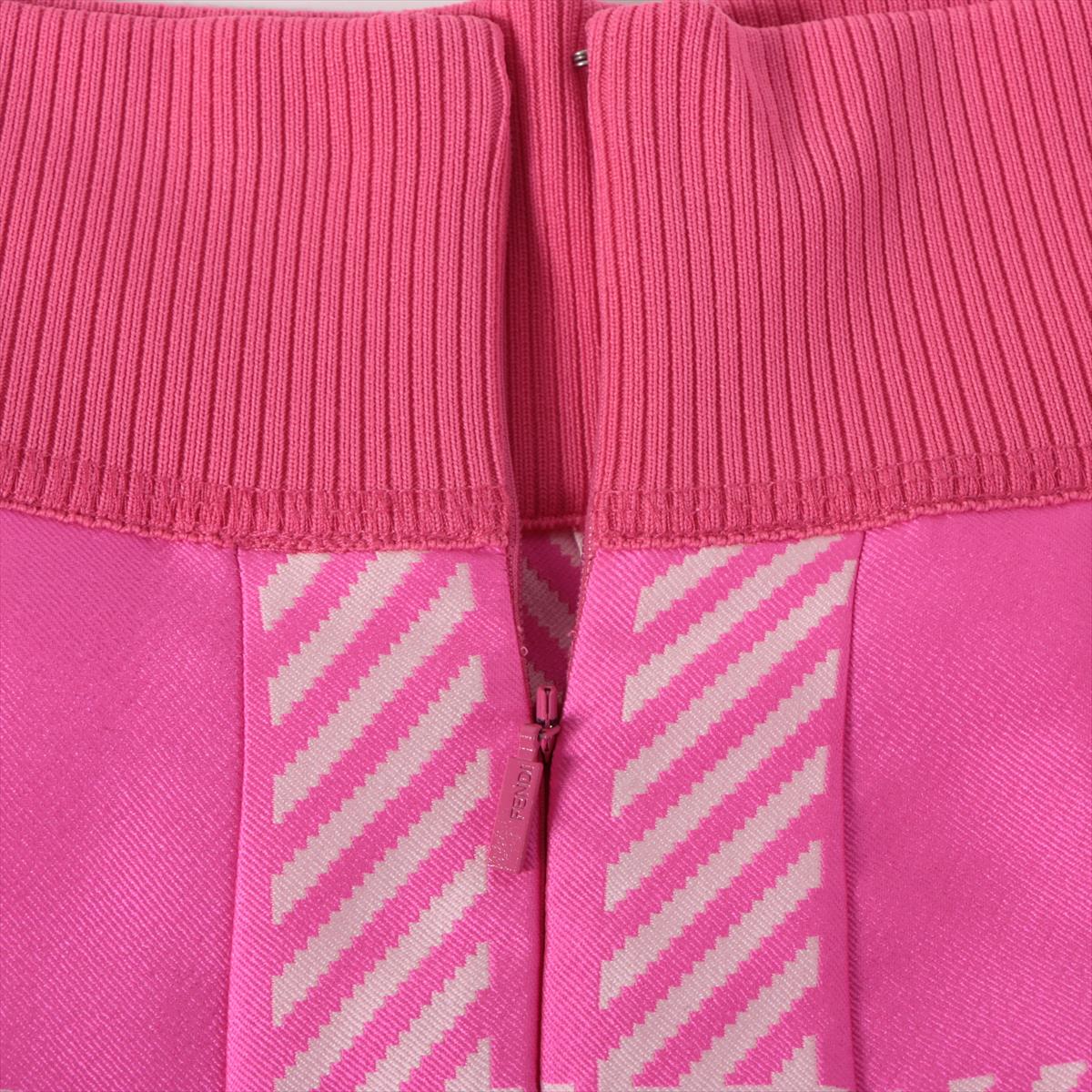 Fendi Pleated Check Print Midi Skirt for Women | Hot Pink Plaid Skirt | Elegant A-Line Design | Perfect for Office, Party & Date Night Outfits