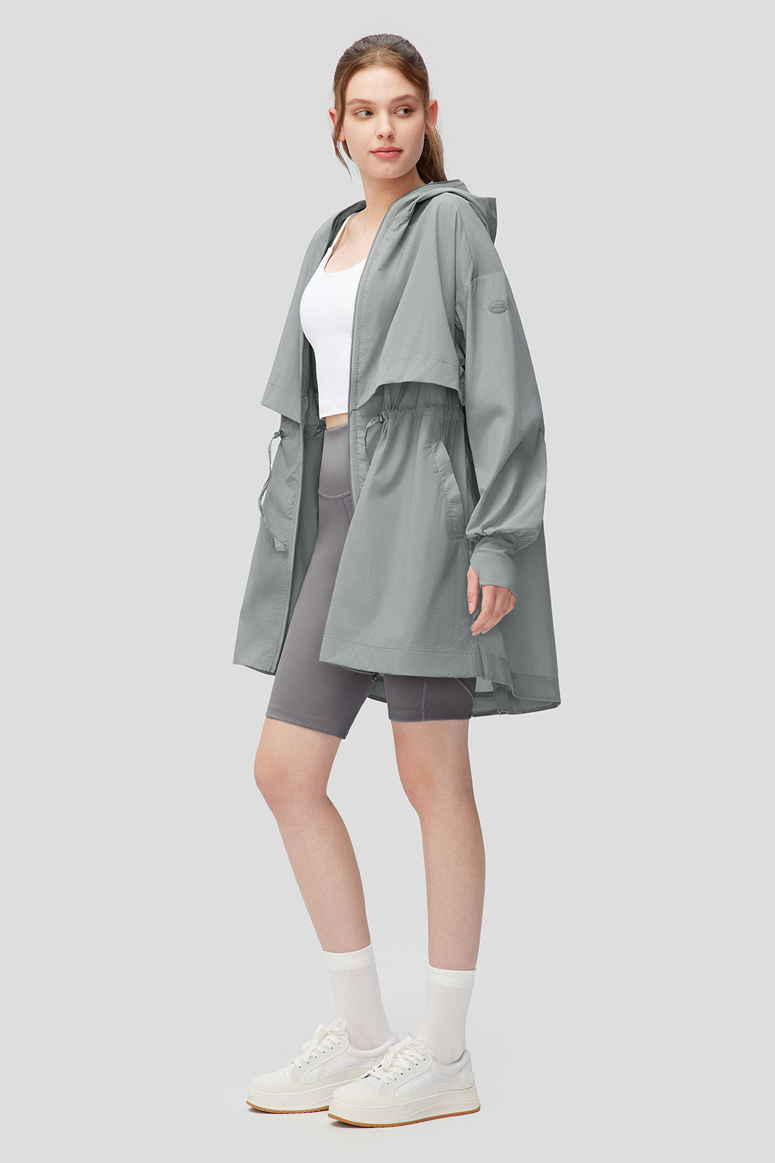 AiryArtsy Women's UPF50+ Sun Protection Windbreaker Jacket - Lightweight Long Sleeve UV Shielding Coat for Outdoor Hiking, Running & Beach Wear
