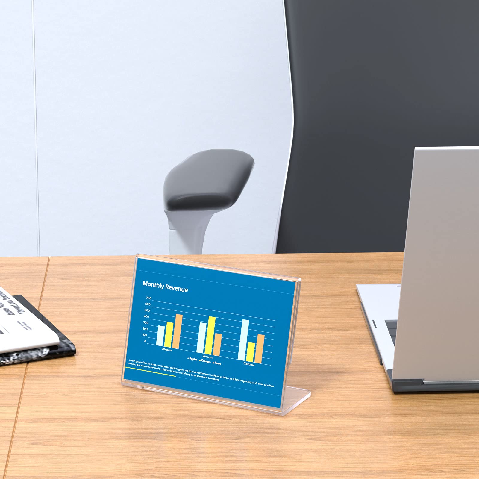 NIUBEE 6x4 Inch Clear Acrylic Sign Holder - Slanted Back Tabletop Display Stand for Menus, Prices & Promotions (6 Pack) - Perfect for Restaurants, Retail Stores & Office Reception Areas